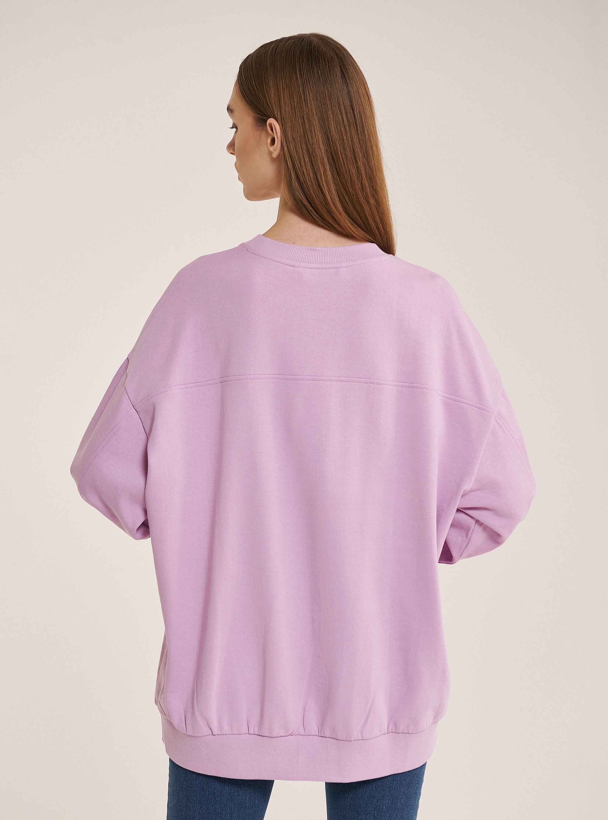 Basic oversize sweatshirt, C3303 LILLAC