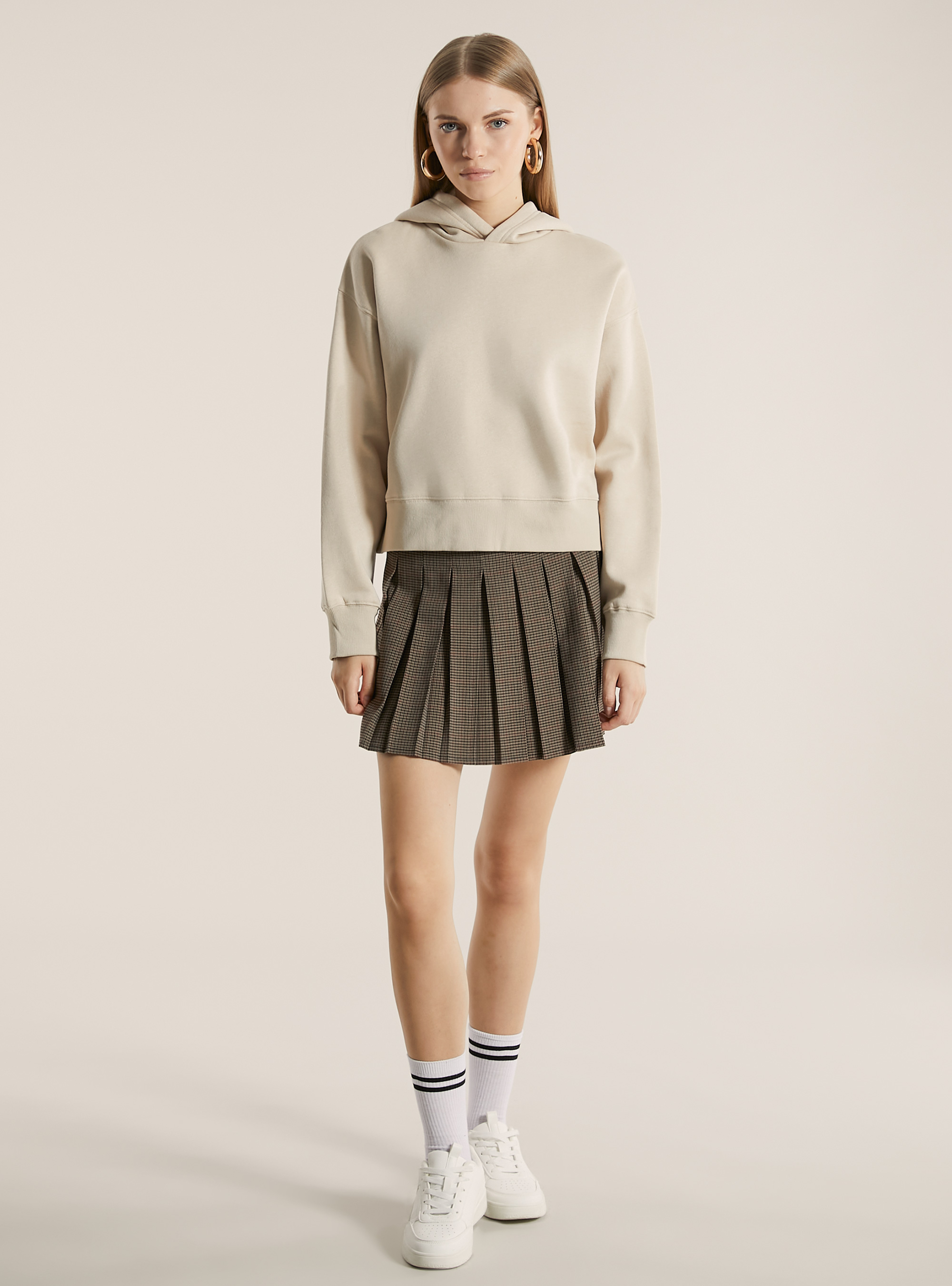 Kapuzensweatshirt in Boxy-Passform, BG2 BEIGE MEDIUM