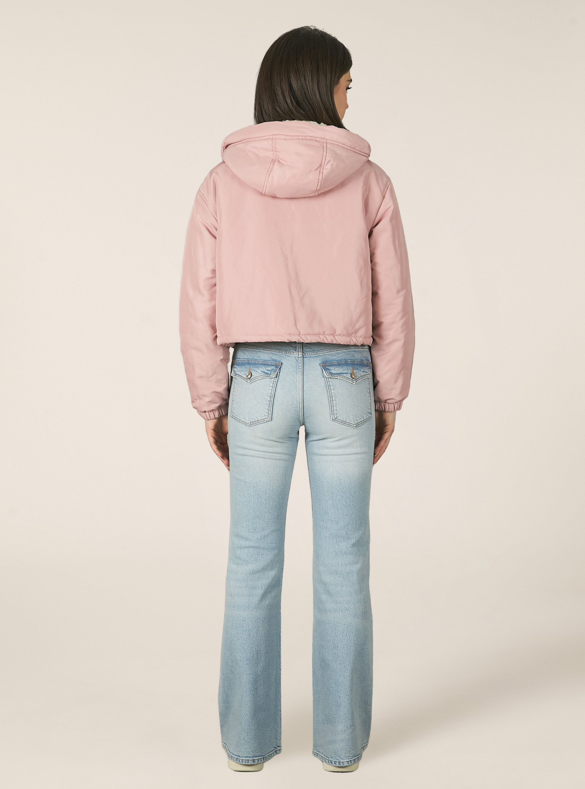 Cropped jacket with teddy lining, PK3 PINK LIGHT