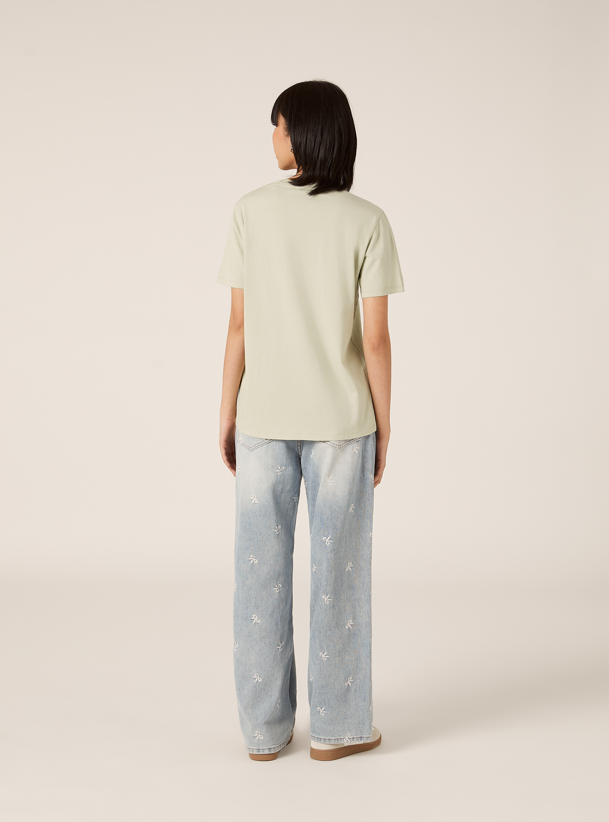 Cotton crew neck T-shirt, SG3 SAGE LIGHT