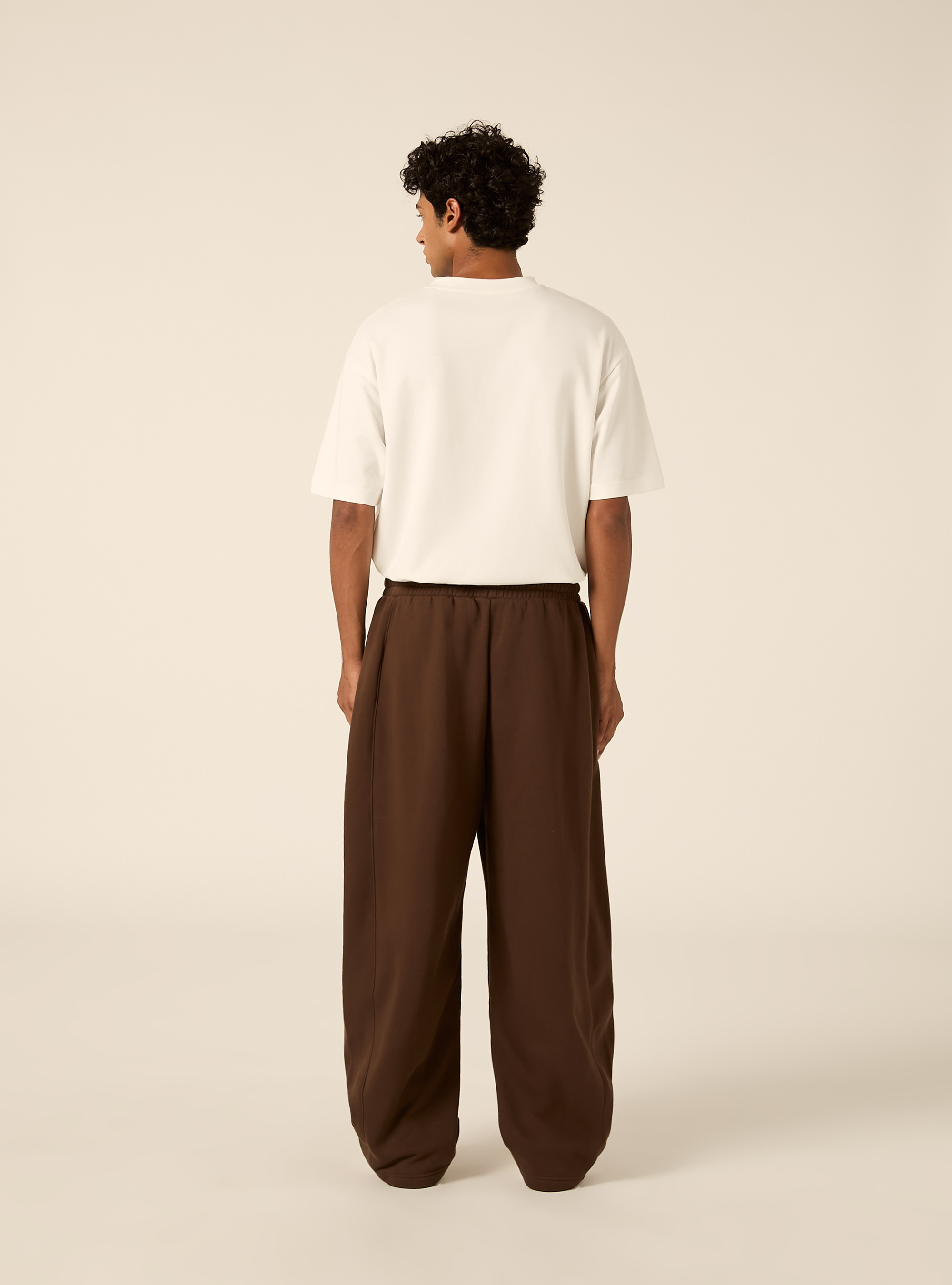 Pantalone in felpa barrel fit, BR2 BROWN MEDIUM