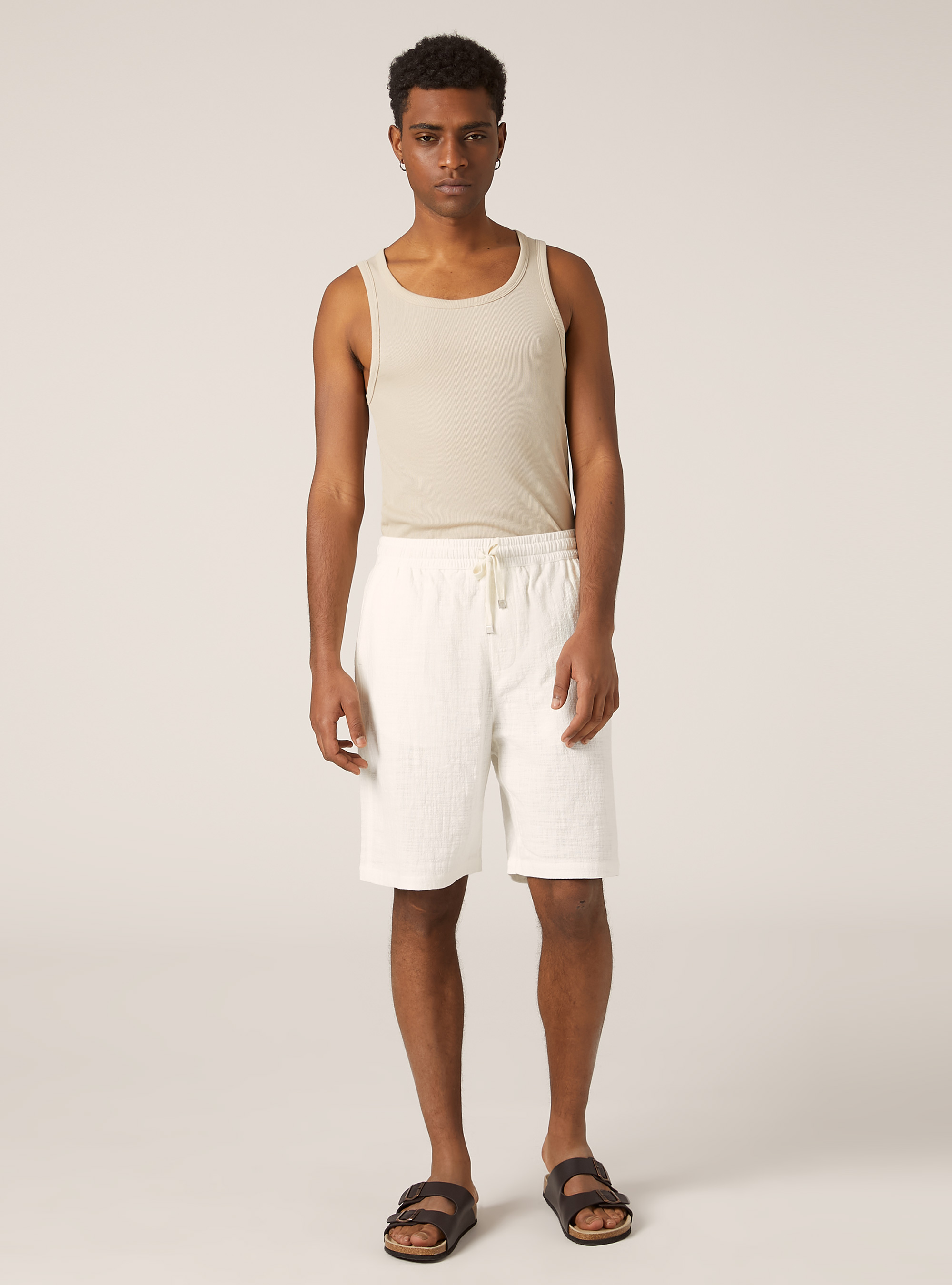 ショートパンツ Rier Cotton Bermuda Shorts With Elastic Waist Rier Bermuda Shorts Argile Waxed – Neighbour