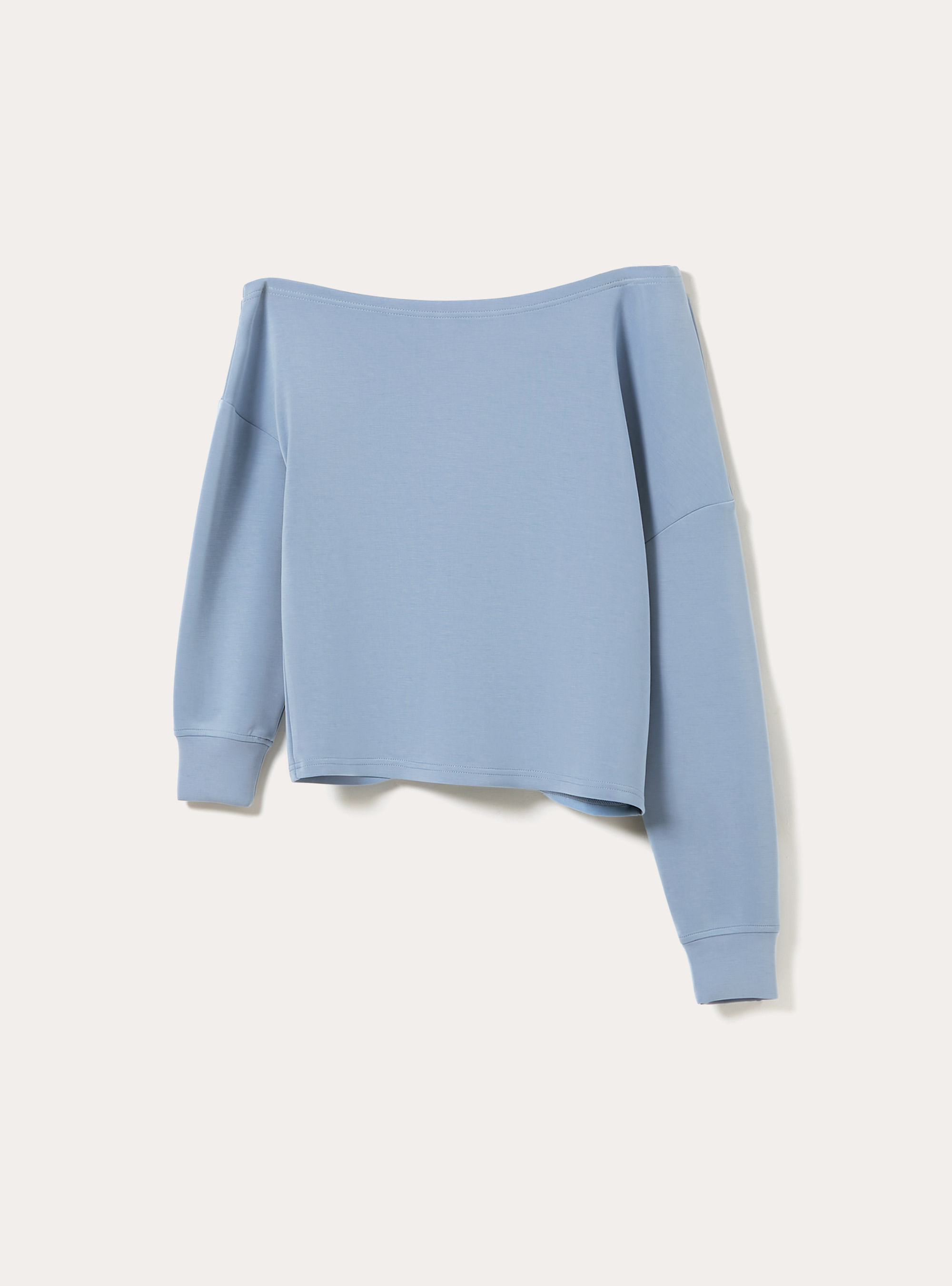 Felpa asimmetrica soft touch, AZ2 AZURE MEDIUM