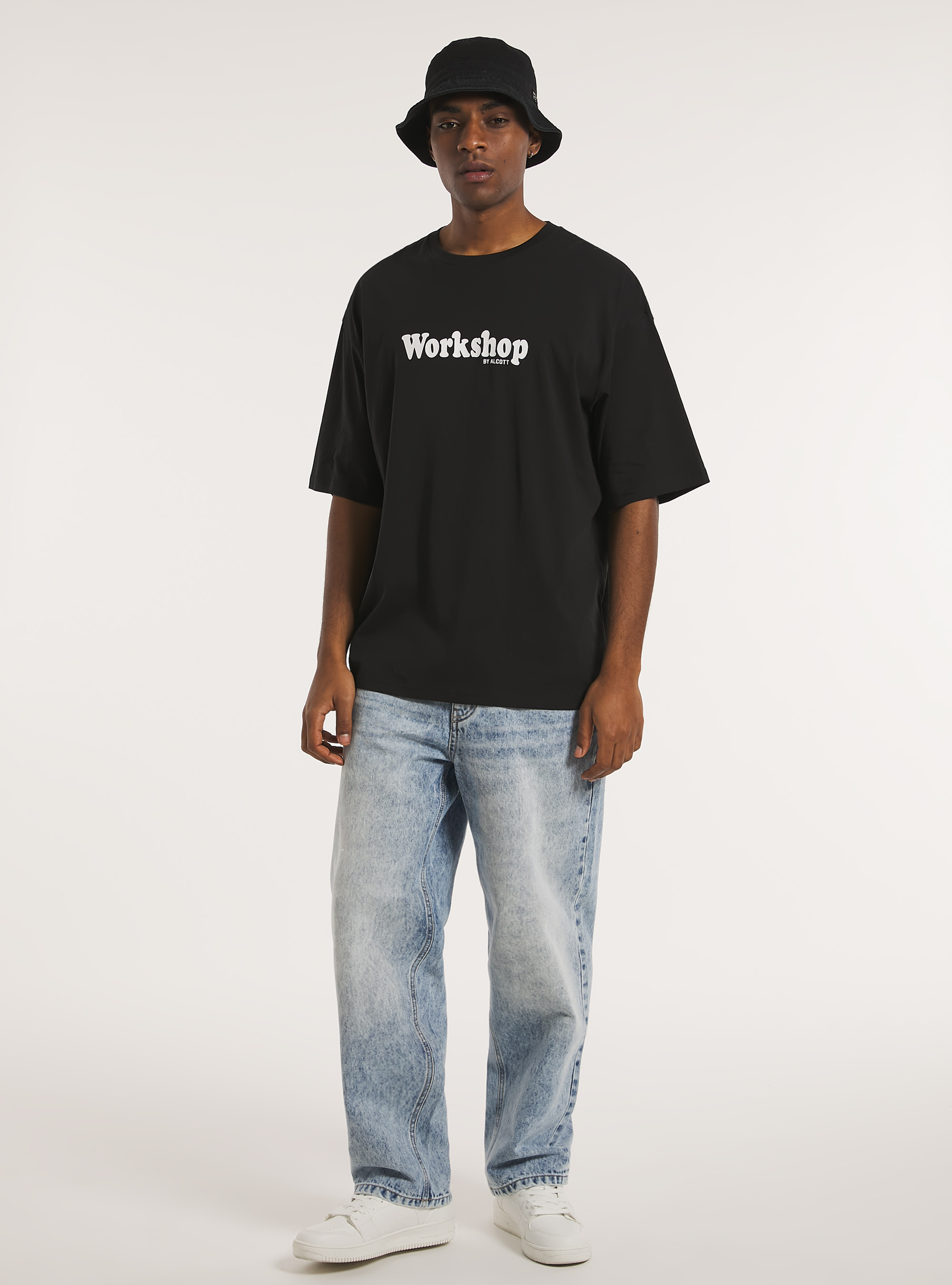 Camiseta oversize con logotipo, BK1 BLACK