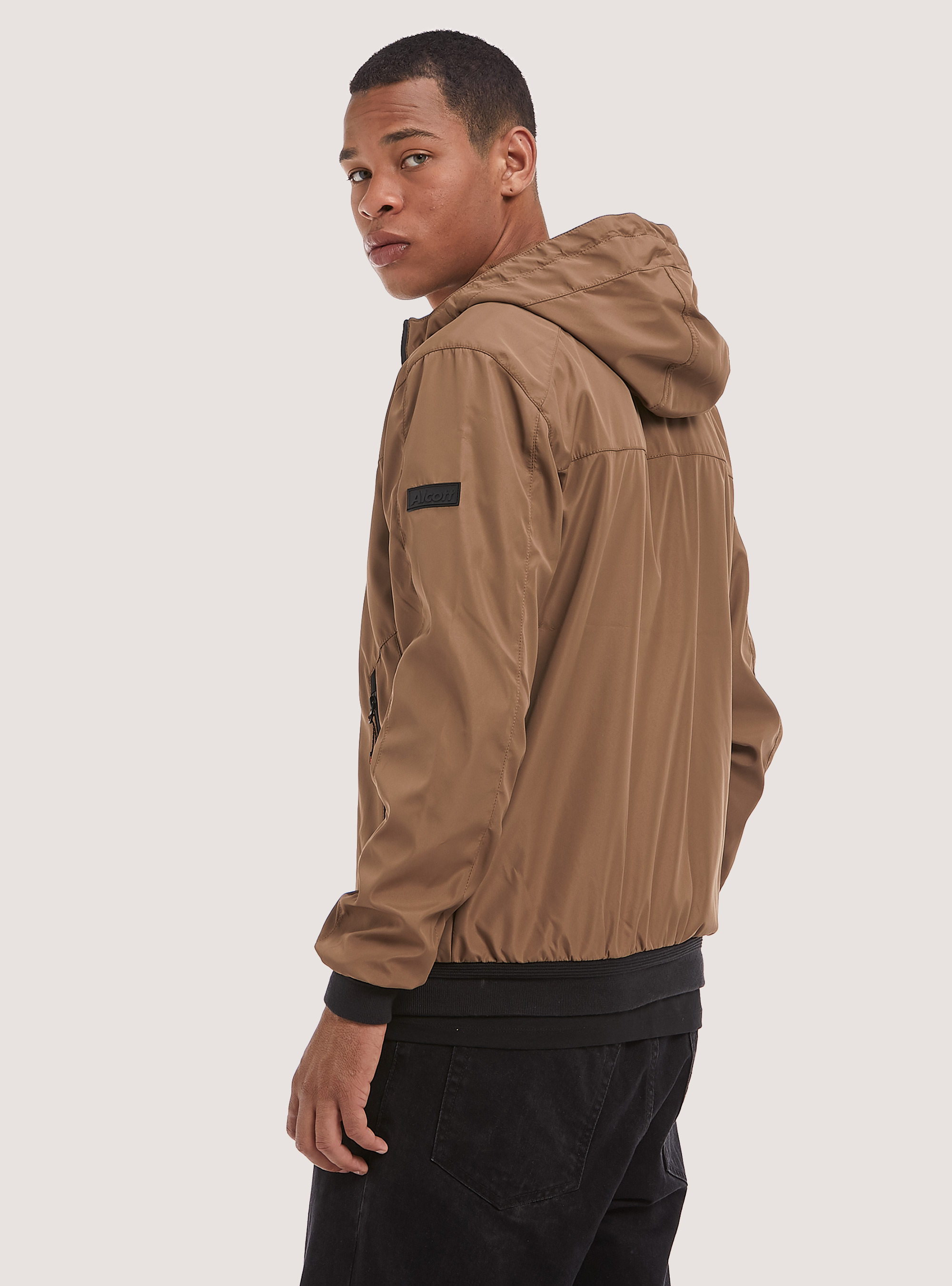 Tan on sale hooded jacket