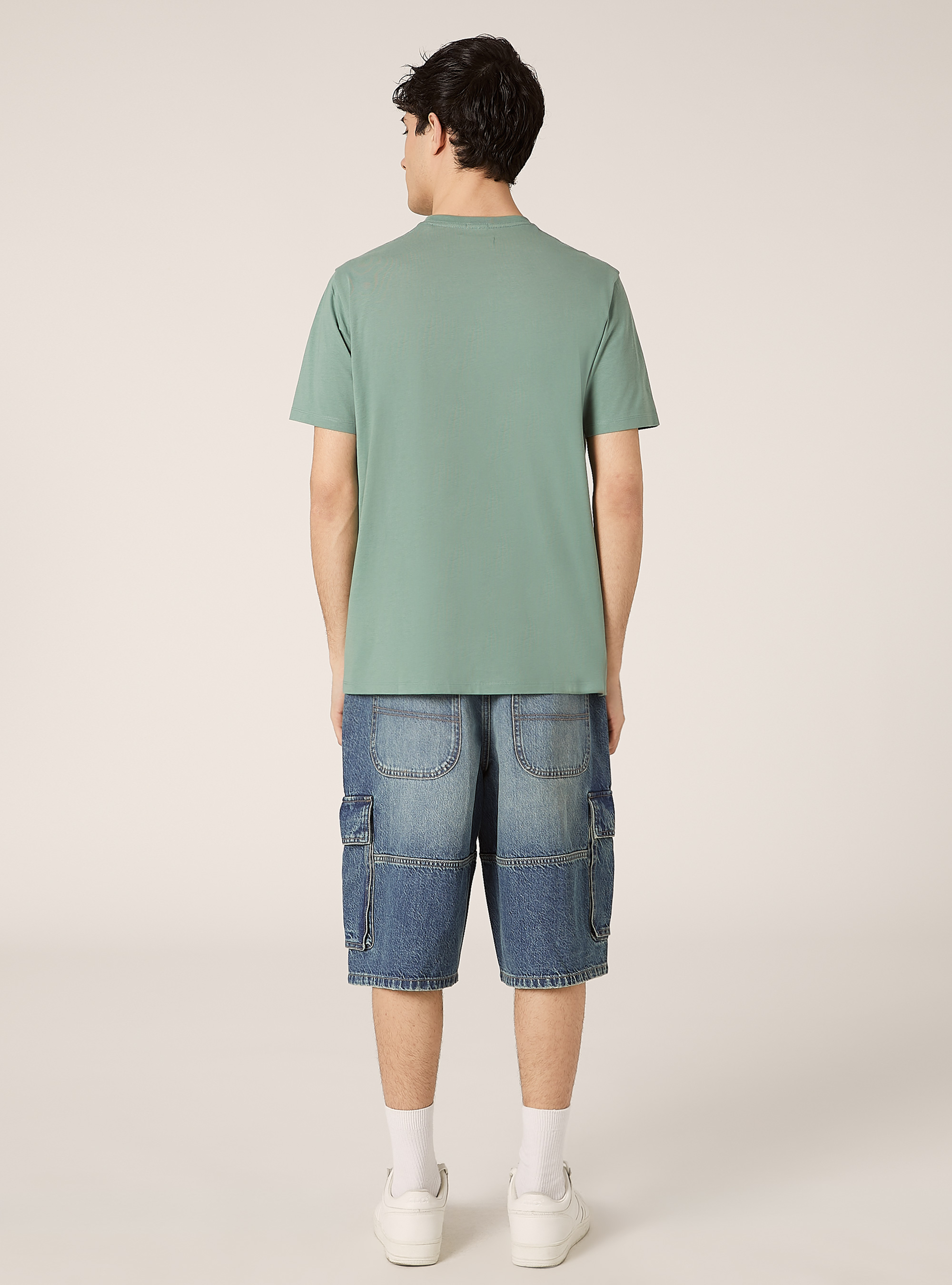 Cotton crew neck t-shirt, KY3 KAKY LIGHT