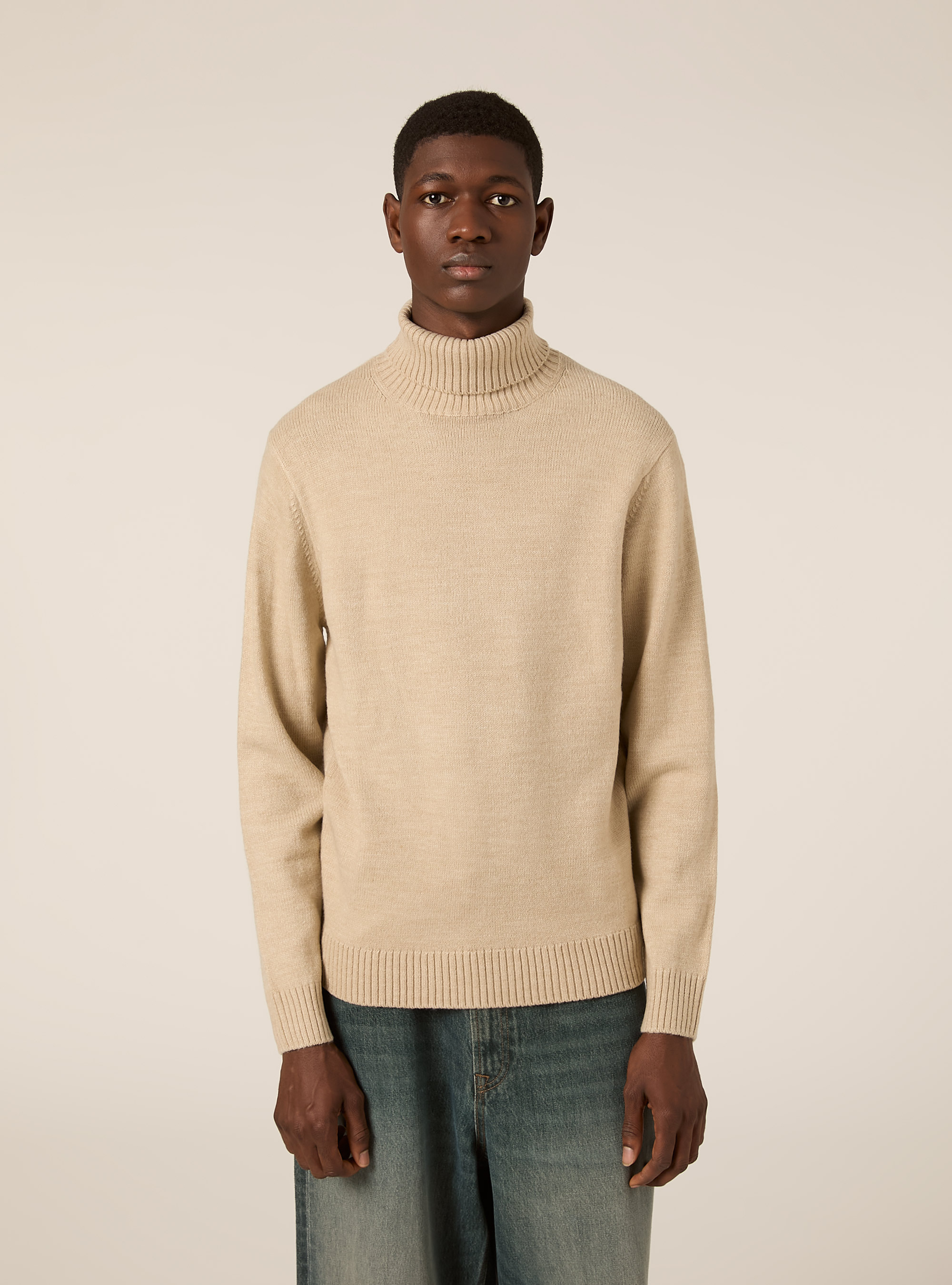 High-neck pullover, MBG2 BEIGE MEL MED