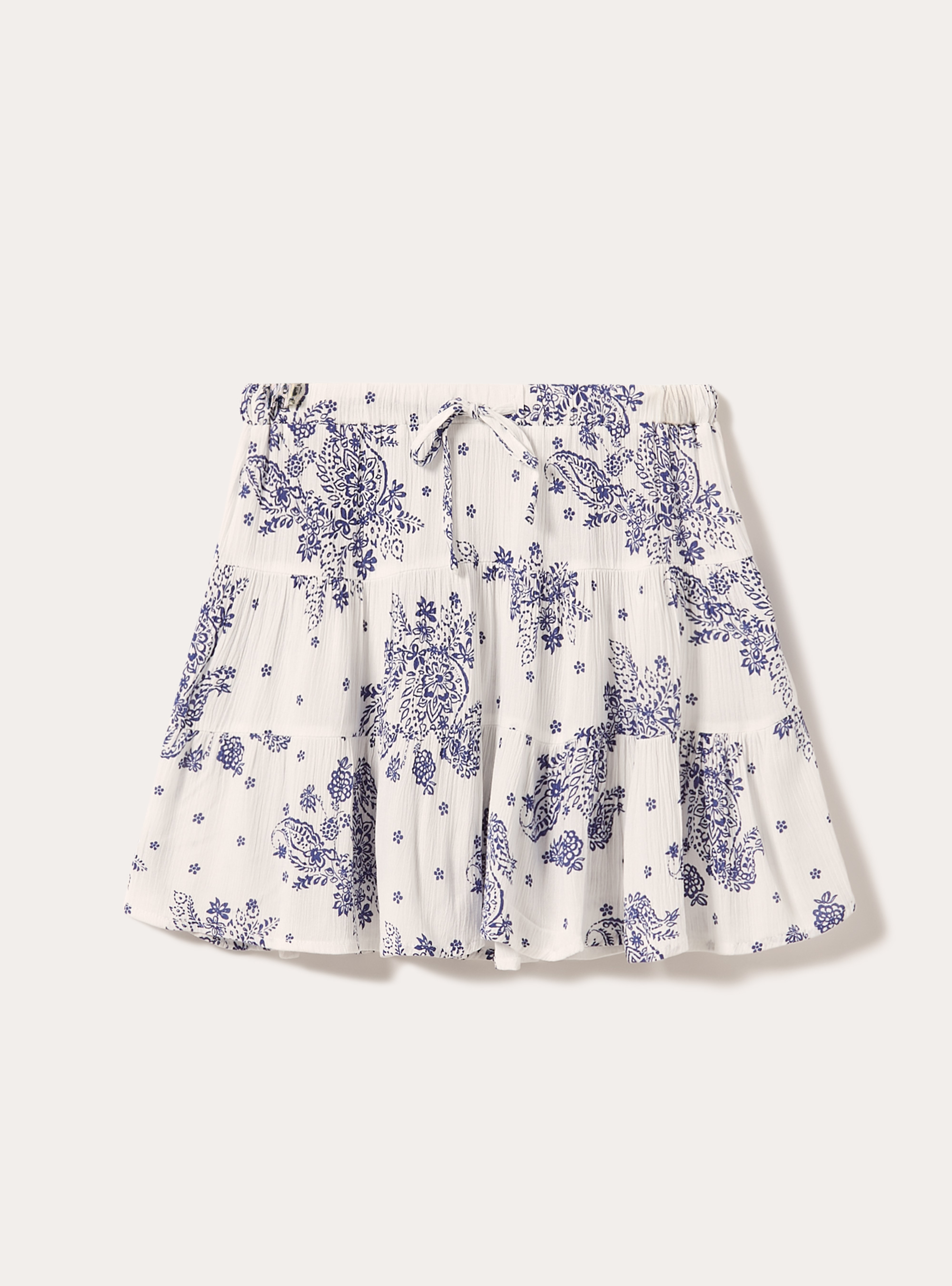 Jupe en crepe avec imprimé floral, WH1 OFF WHITE