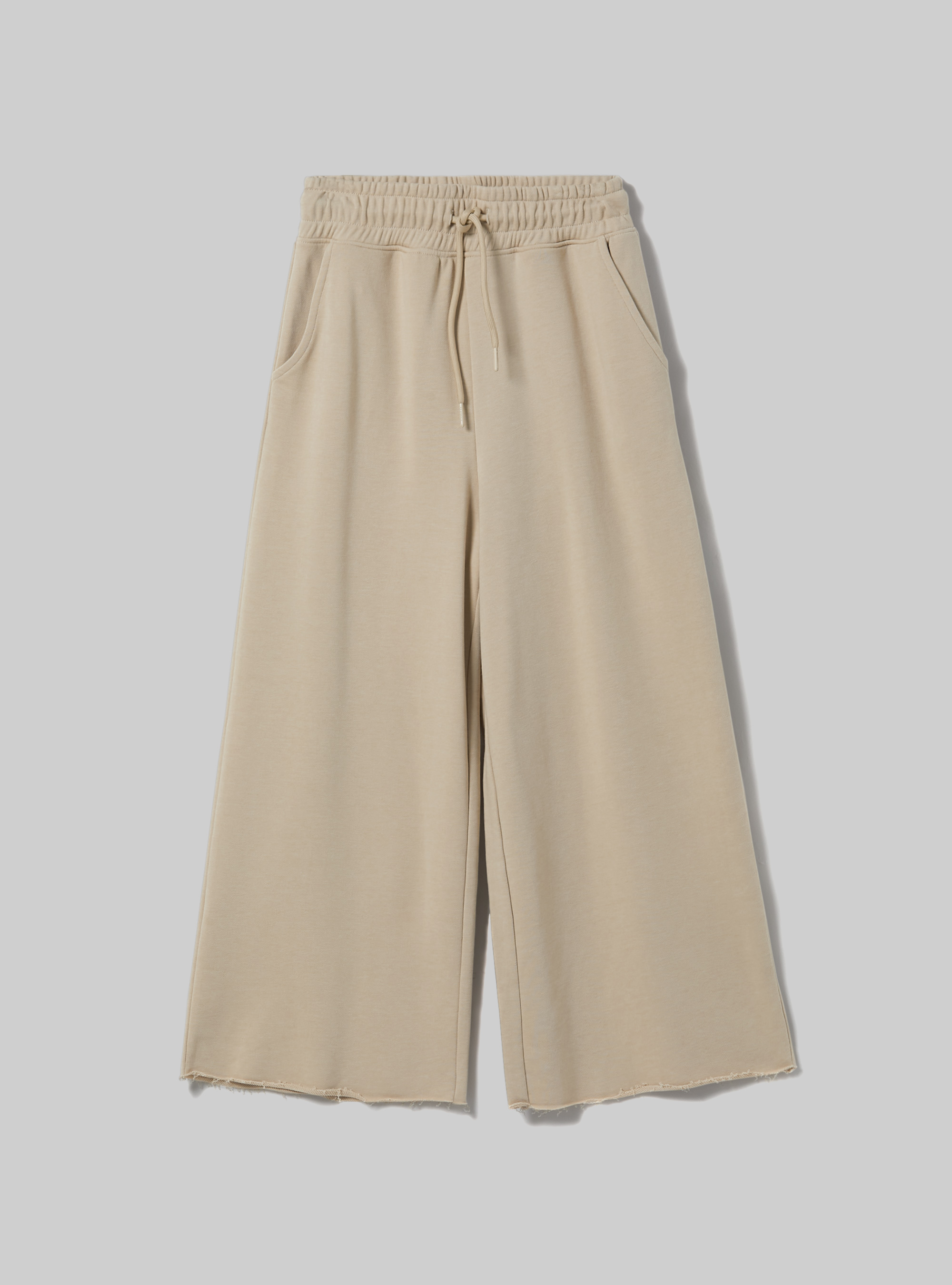 Cropped fleece leggings with elasticated waistband, BG3 BEIGE LIGHT