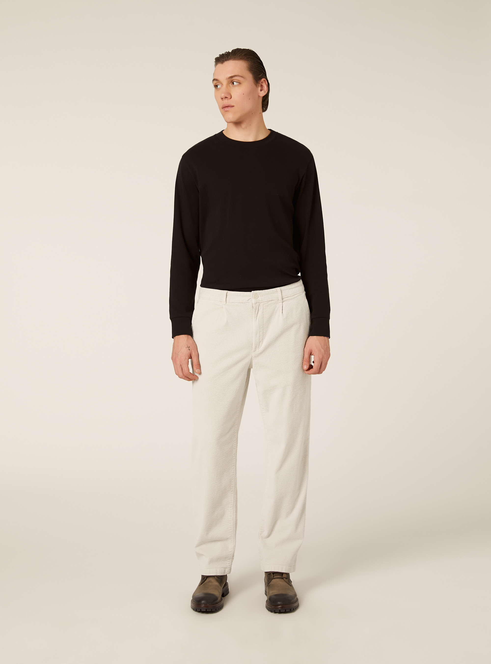 Pantalon en velours cotel&eacute;, WH1 OFF WHITE