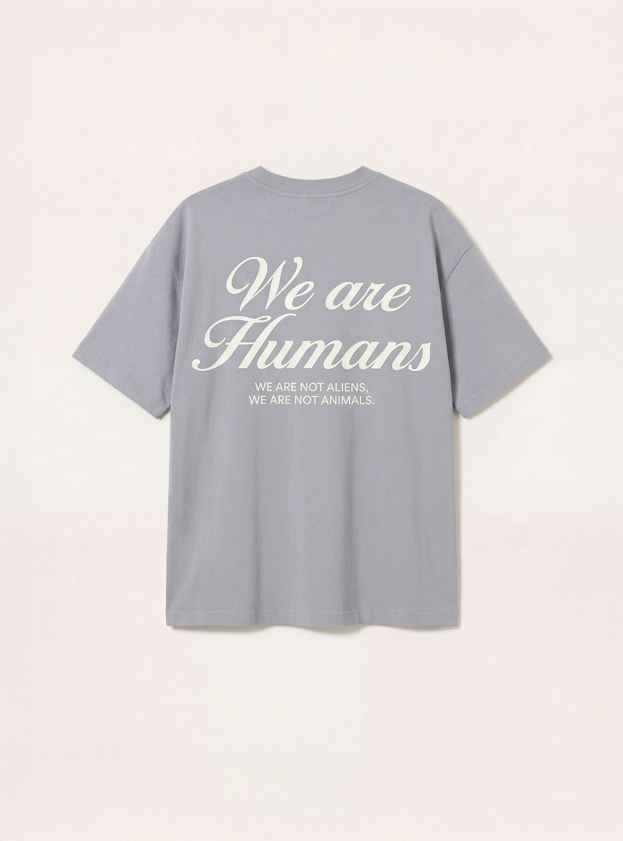 T-shirt boxy con stampa we are humans, AZ3 AZURE LIGHT