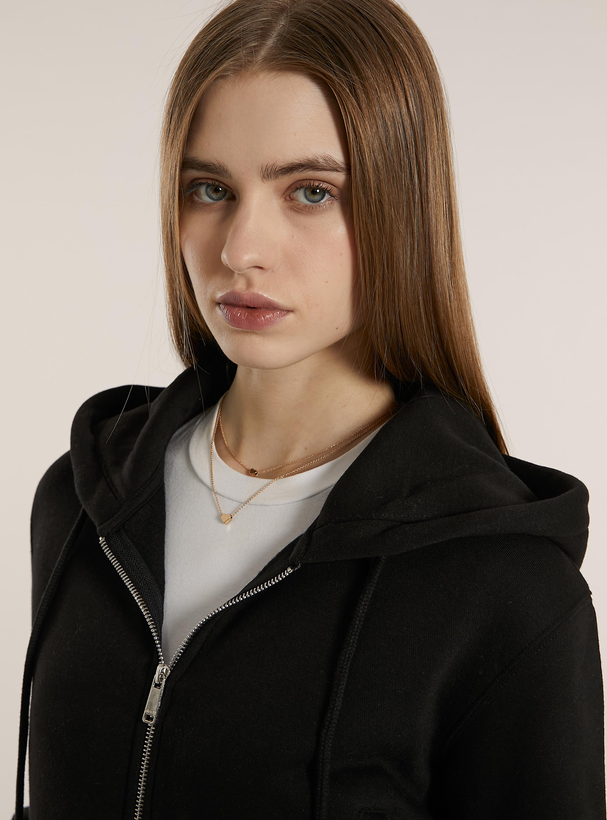 Cardigan felpa crop con cappuccio e tasche, BK1 BLACK