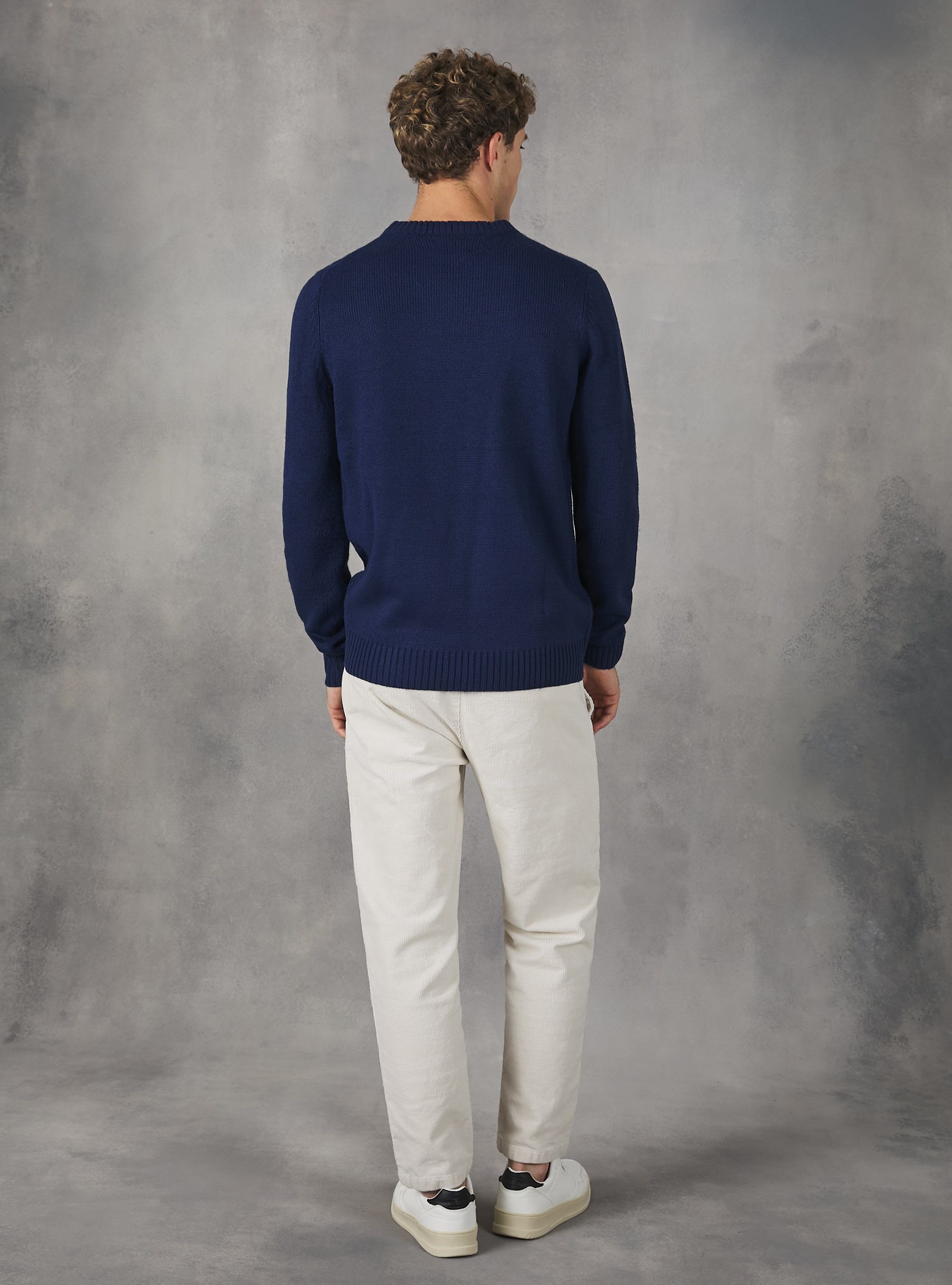 Pullover caldo effetto cachemire, MNA2 NAVY MEL MED