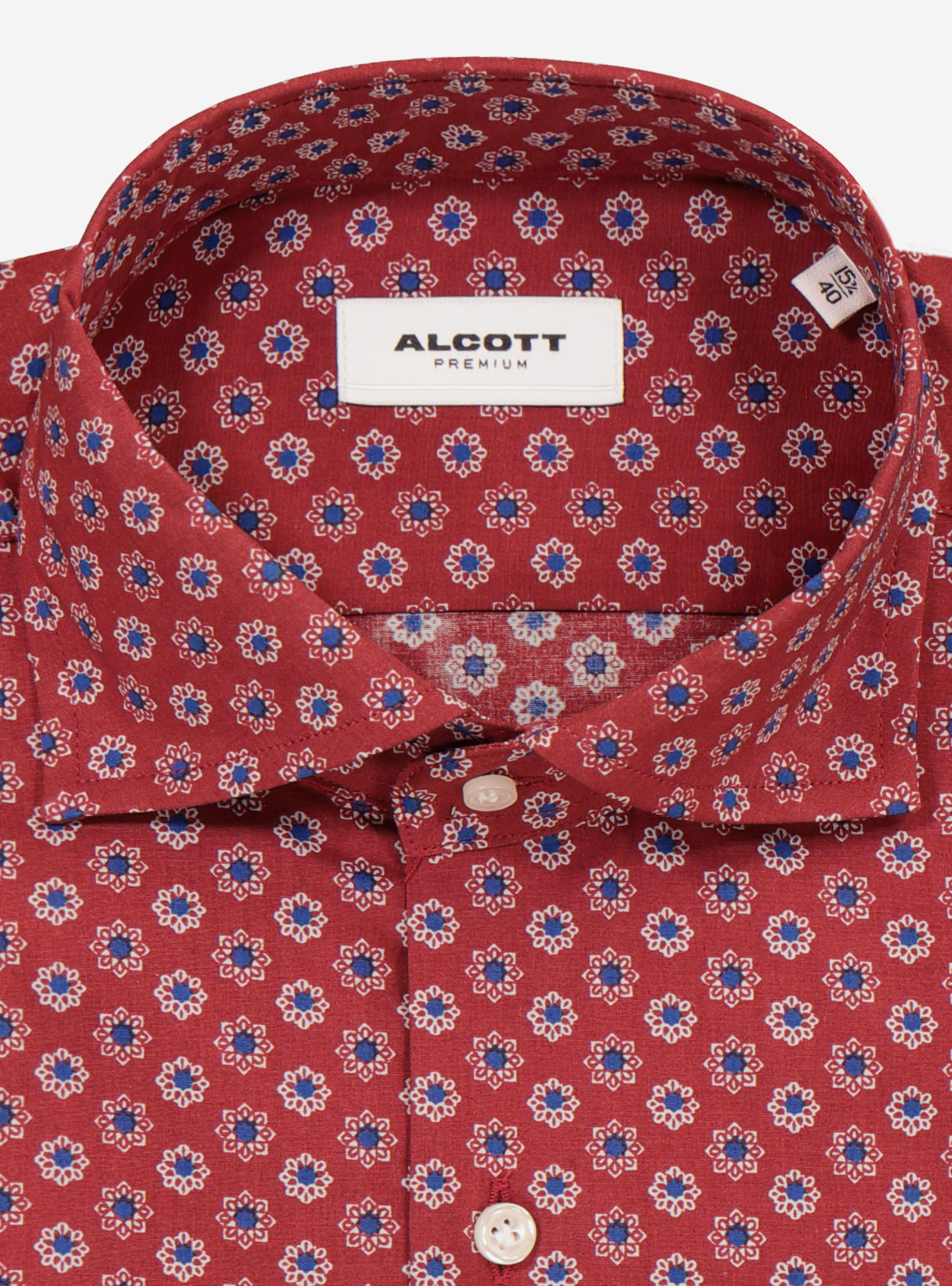 Chemise &agrave; col francais fantaisie, C758 BORDEAUX