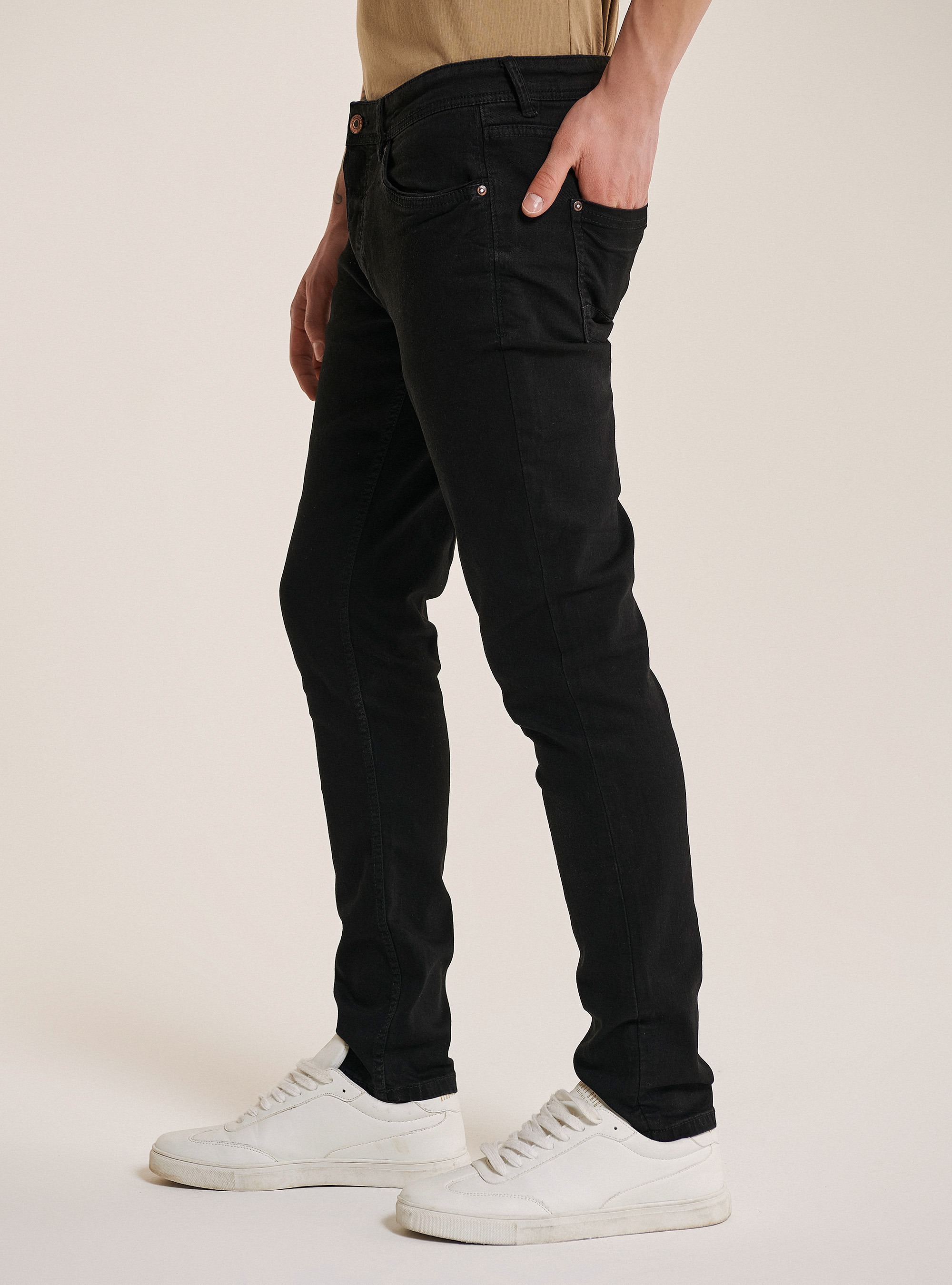 Ultra-dehnbare Skinny Jeans, C101 BLACK