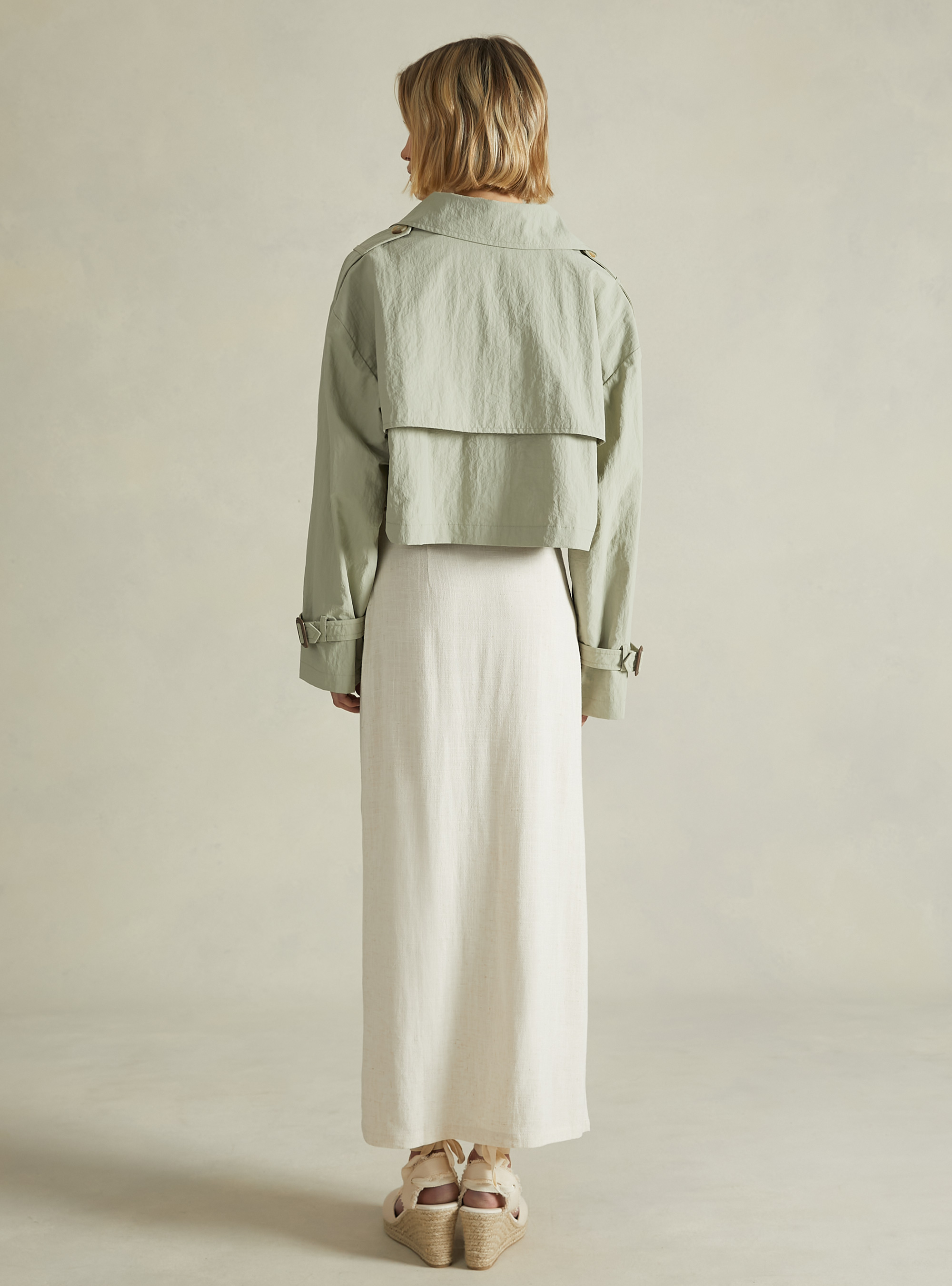 Cropped trench coat, KY3 KAKY LIGHT