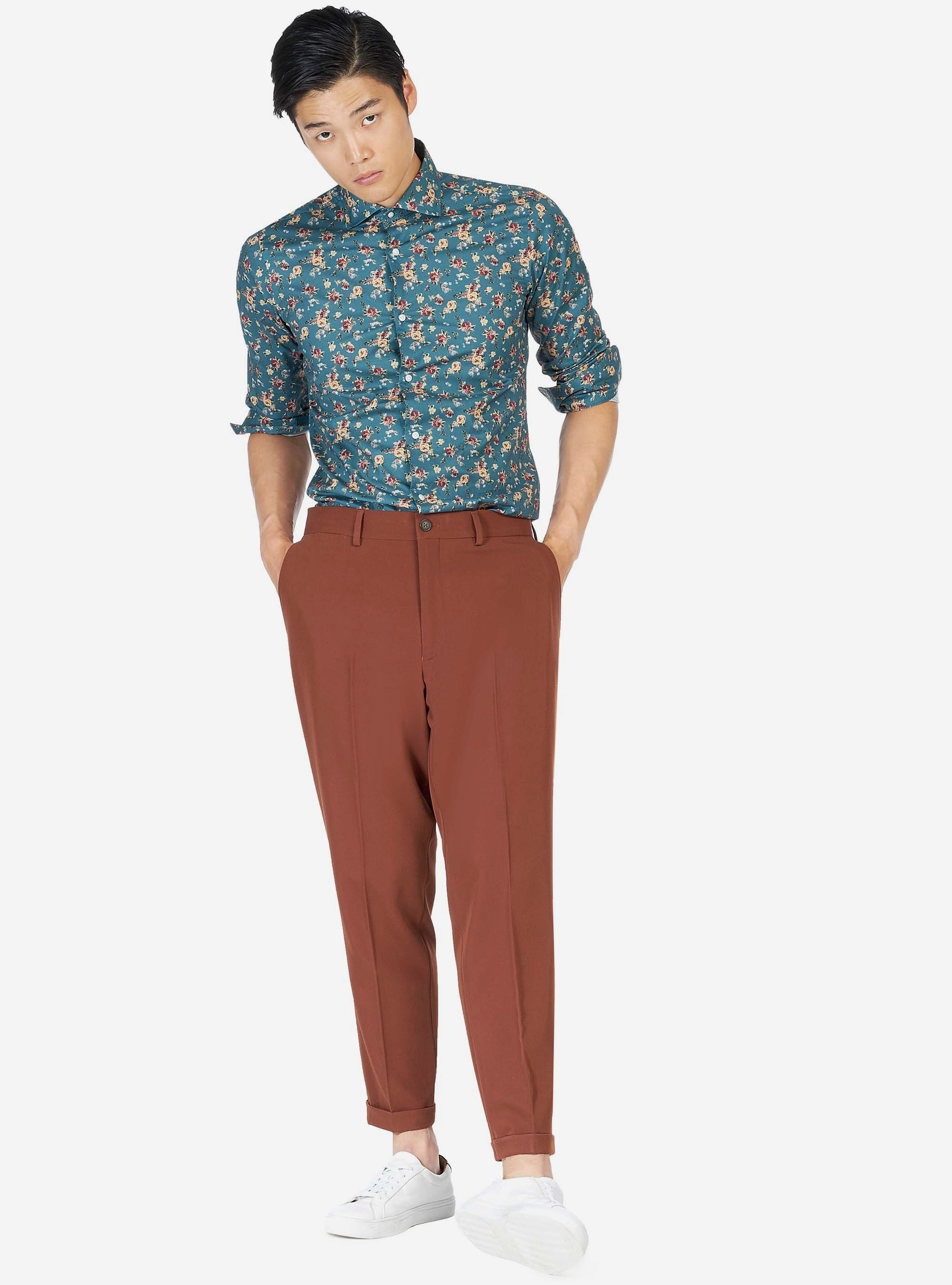 Pantalon classique confort, C5554 BROWN