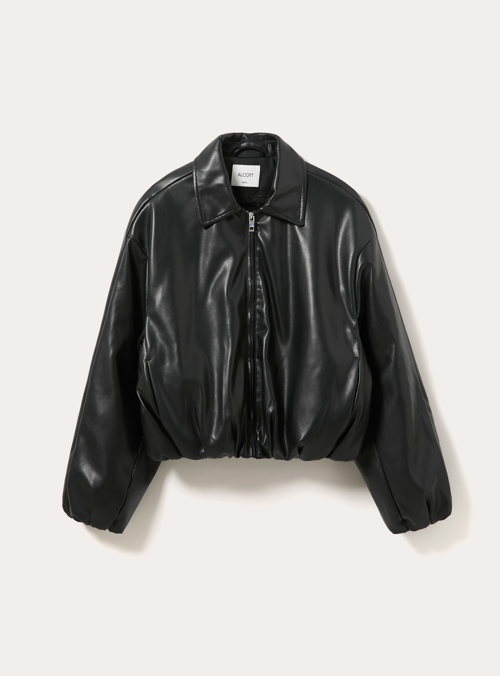 Bomber imbottito effetto pelle, BK1 BLACK