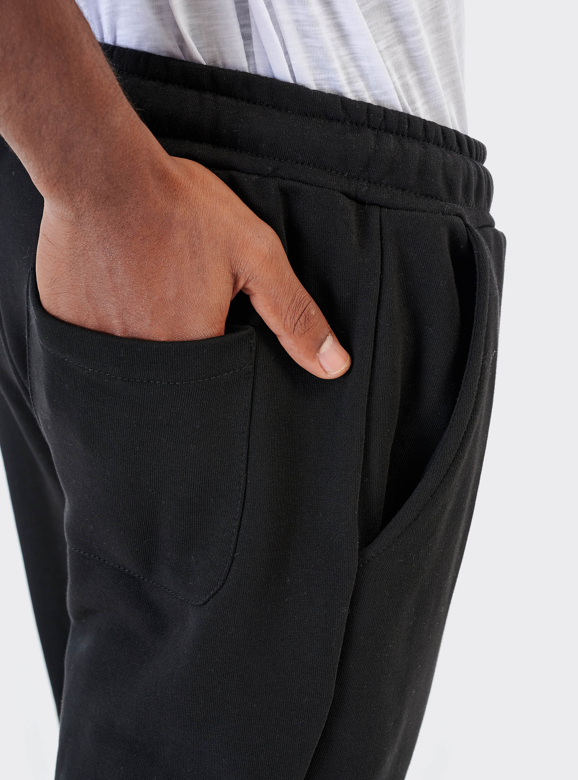 Basic fleece jogger, BLACK