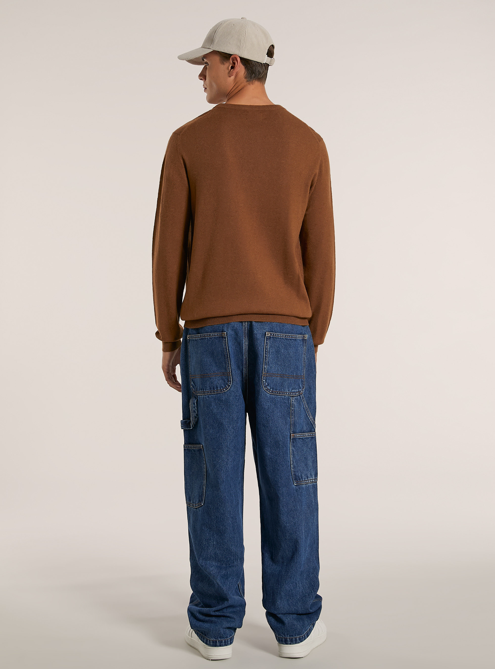 Cashmere-blend pullover, TB1 TOBACCO DARK