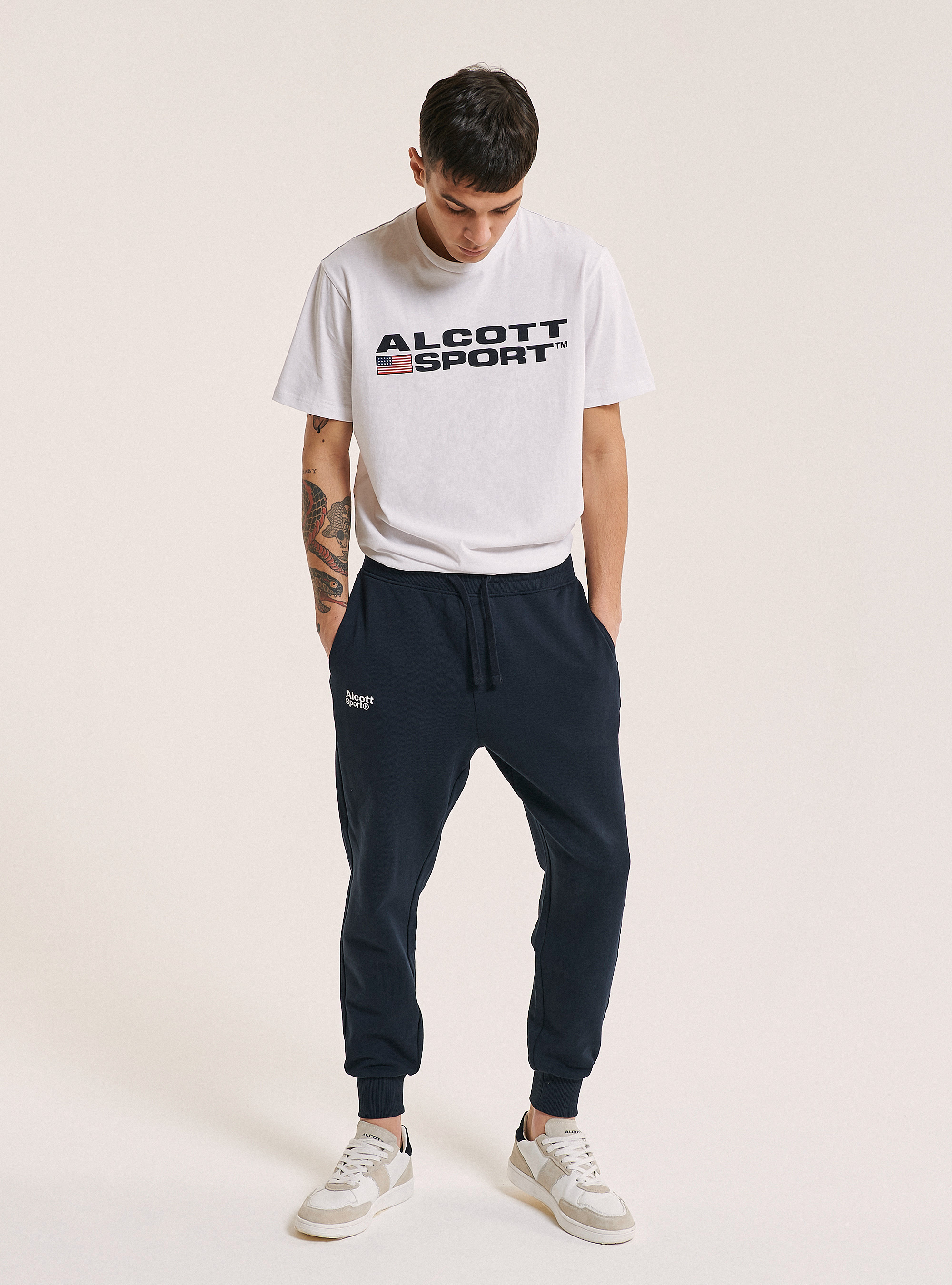 Sweathose mit elastischem Taillenbund und elastischem Bund, C2254 BLUE