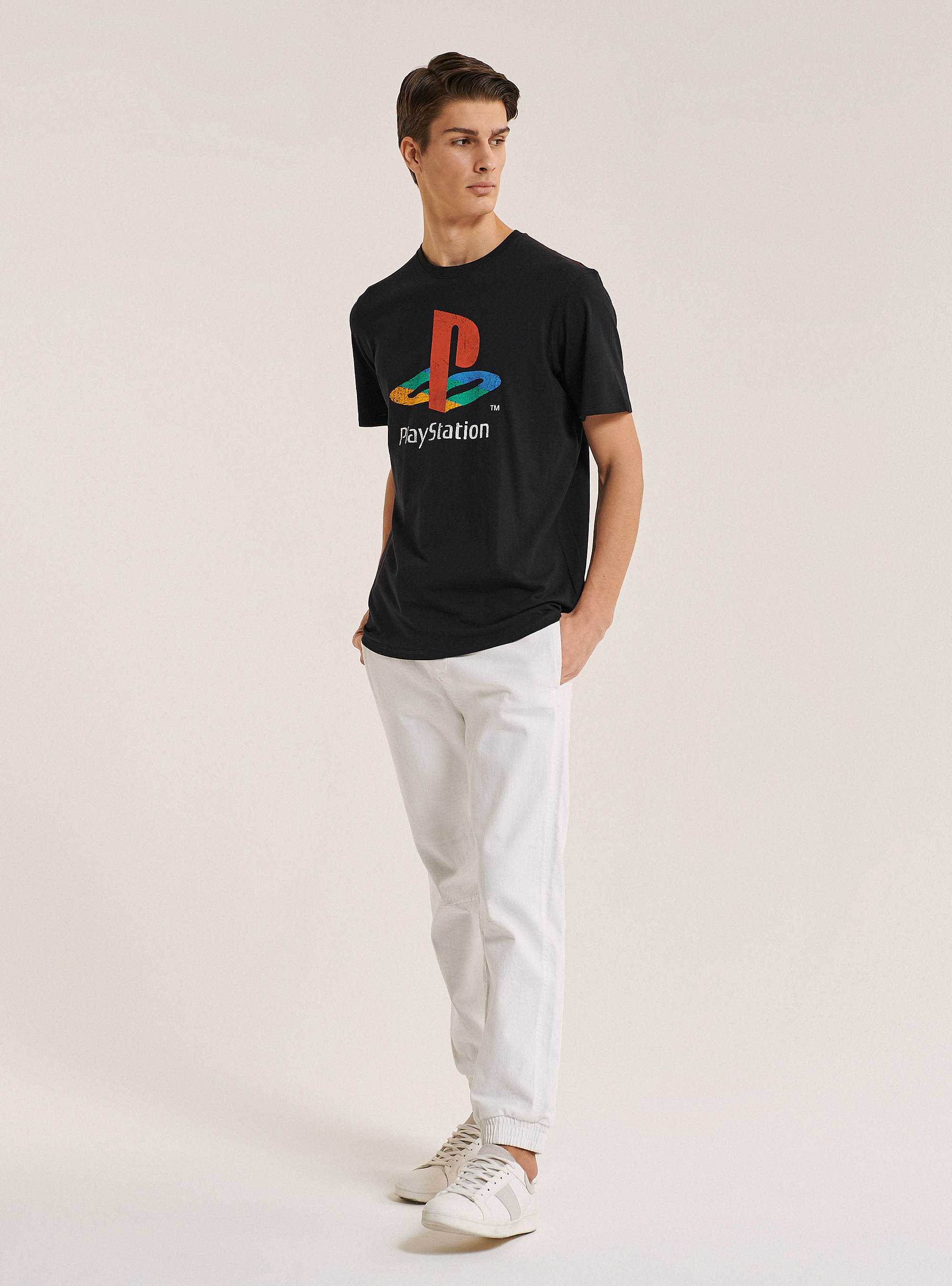 T-shirt Play Station for Alcott, BLACK