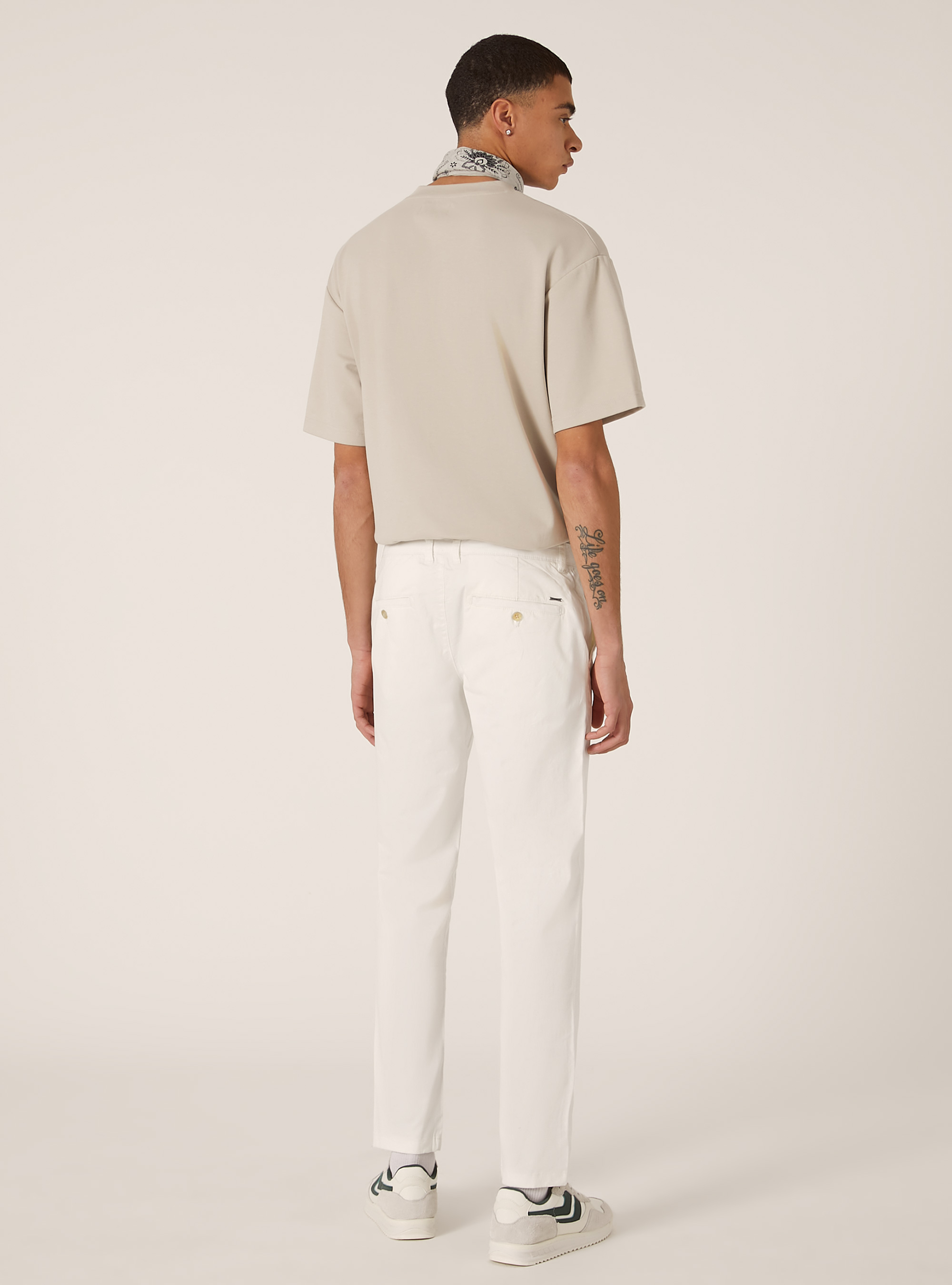 Skinny fit stretch twill chinos, WH1 OFF WHITE