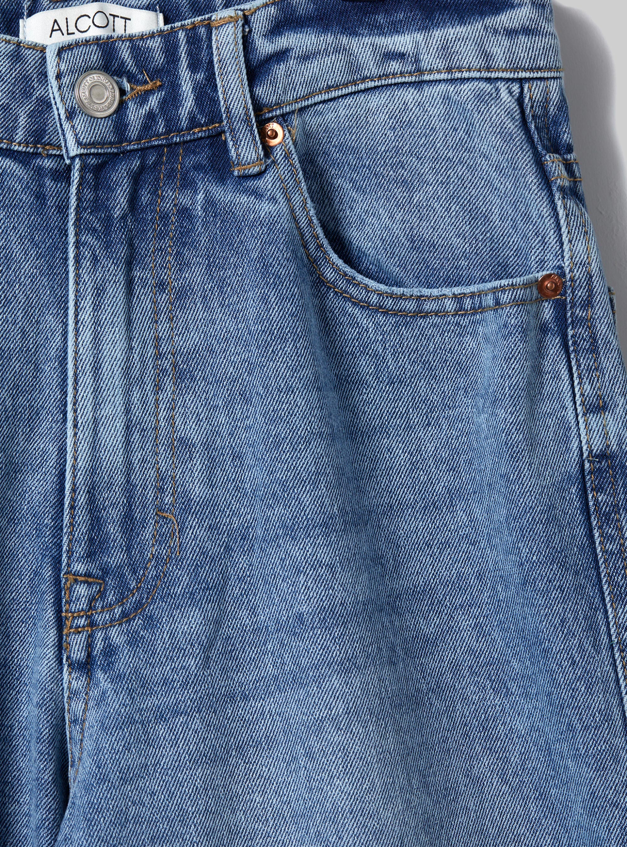 Regular Fit Jeans with Pleat, D006 AZURE