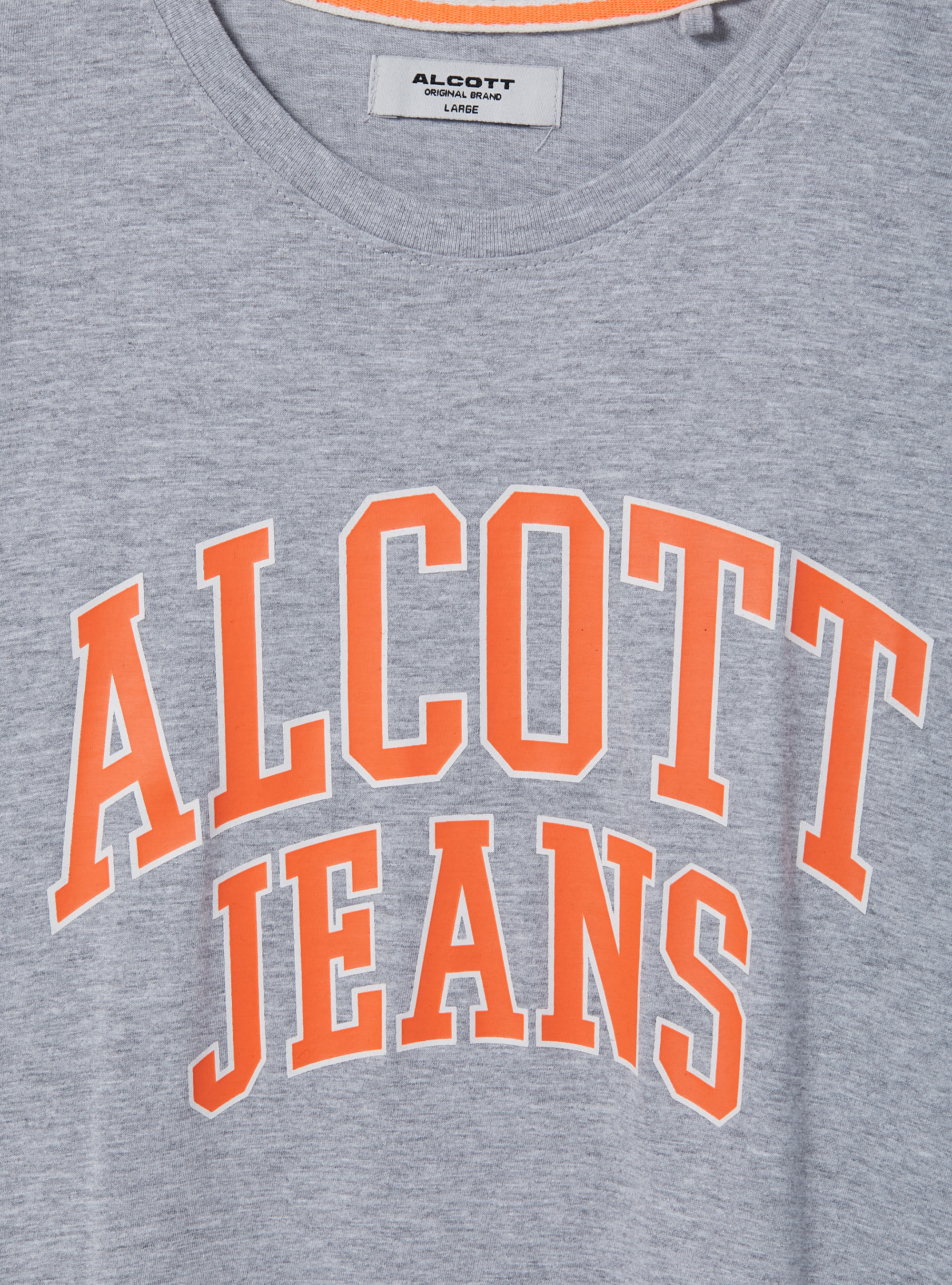 Cotton T-shirt with print, LIGHT GREY MELANGE