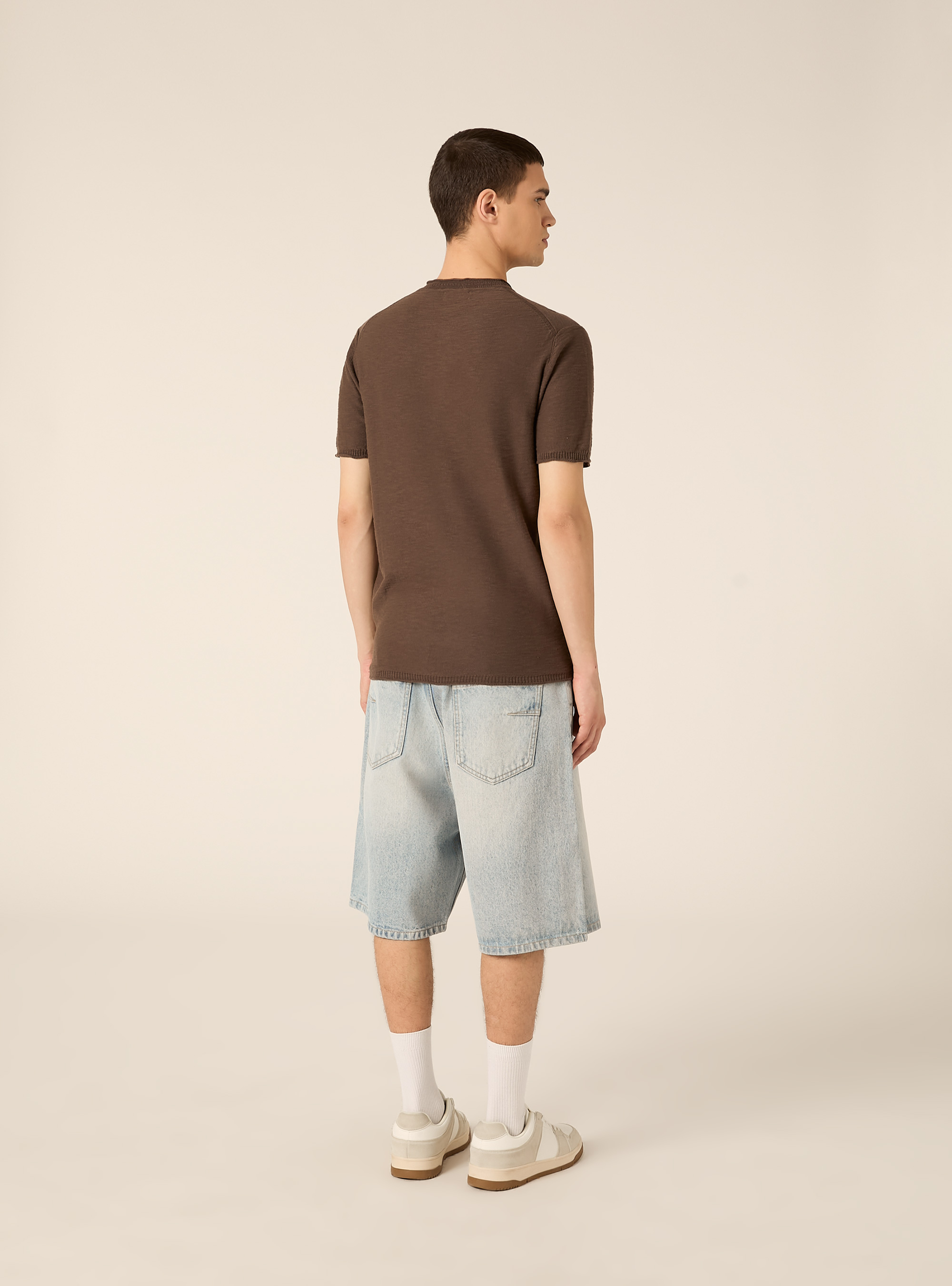 Pullover leggero con collo serafino, MARRONE MEDIO