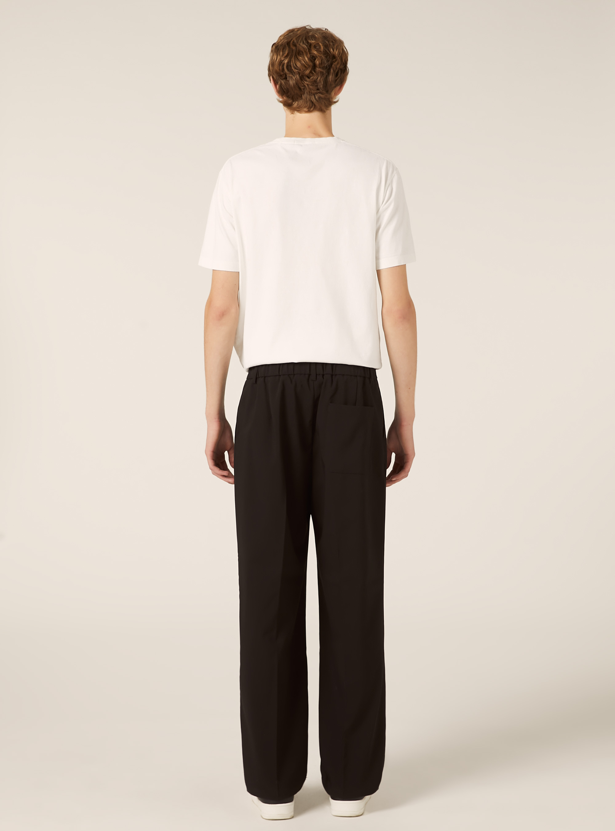 Pantalones de corte entallado y pierna ancha, BK1 BLACK