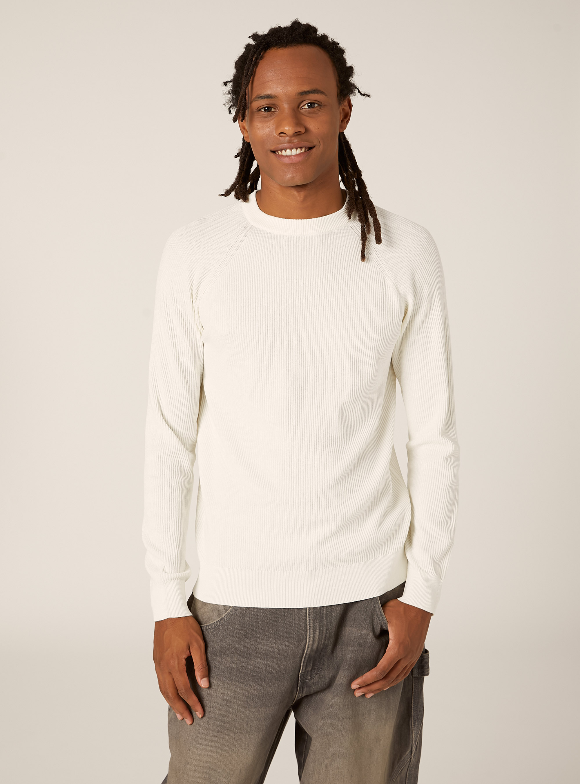 Jersey ligero de canalé, WH2 WHITE