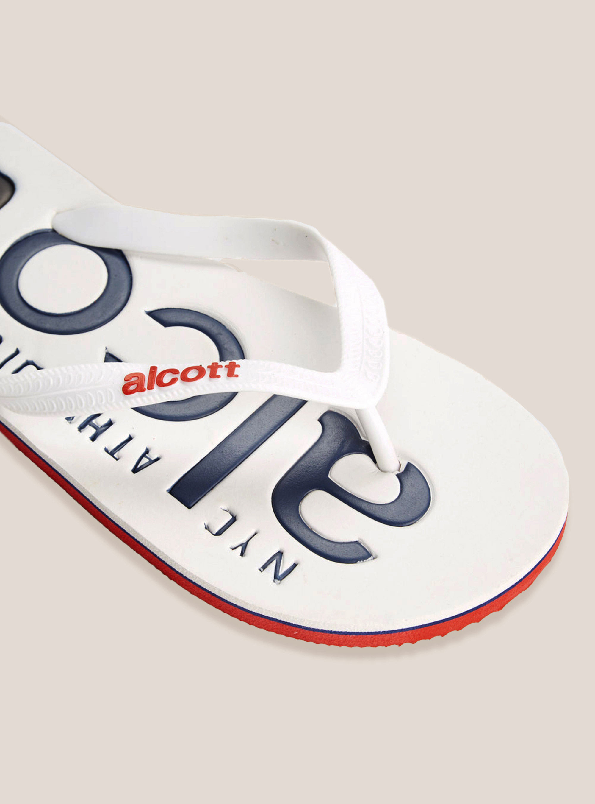 Infradito con logo, BIANCO