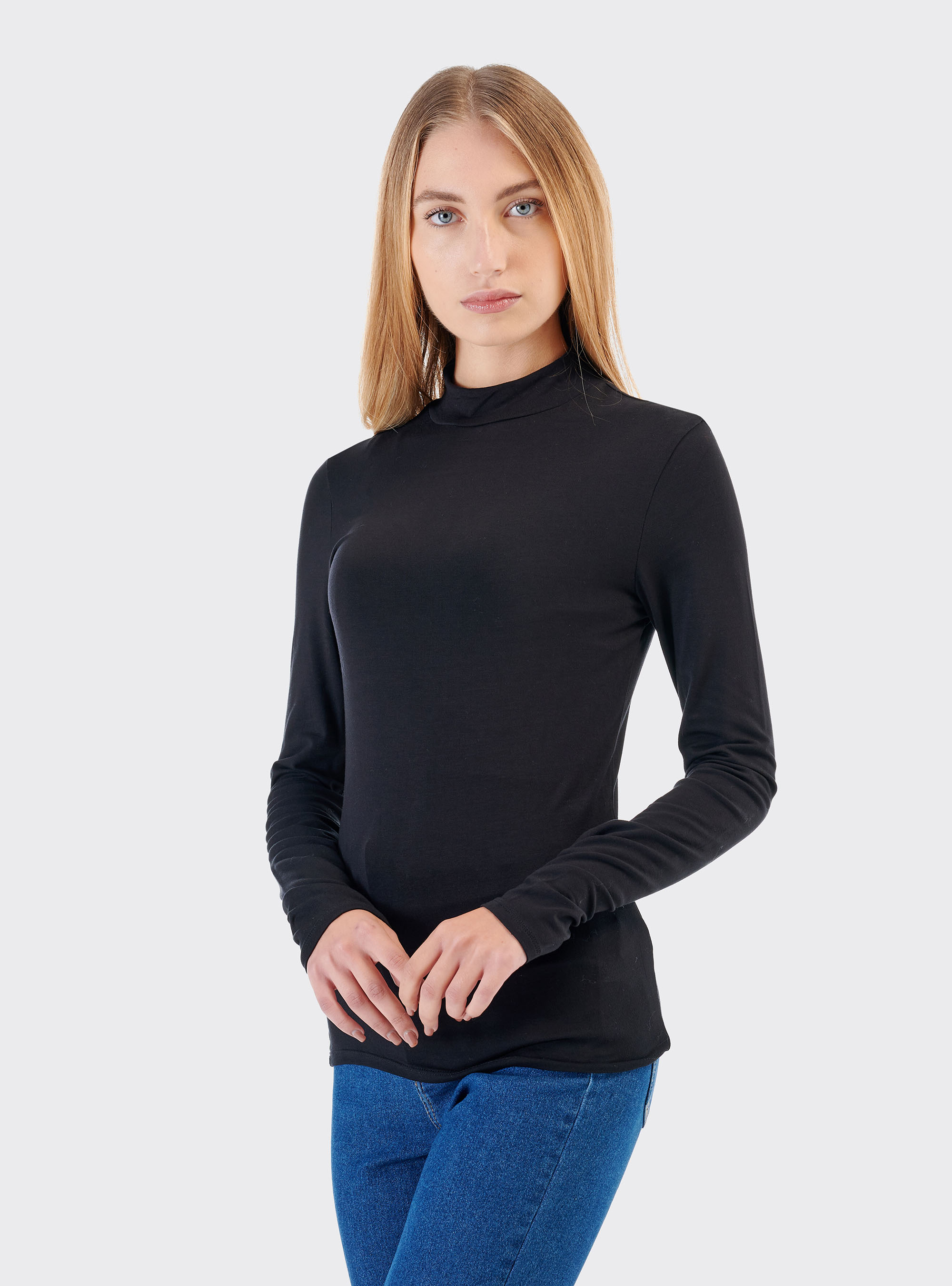 Comfort fit half neck t-shirt, C101 BLACK