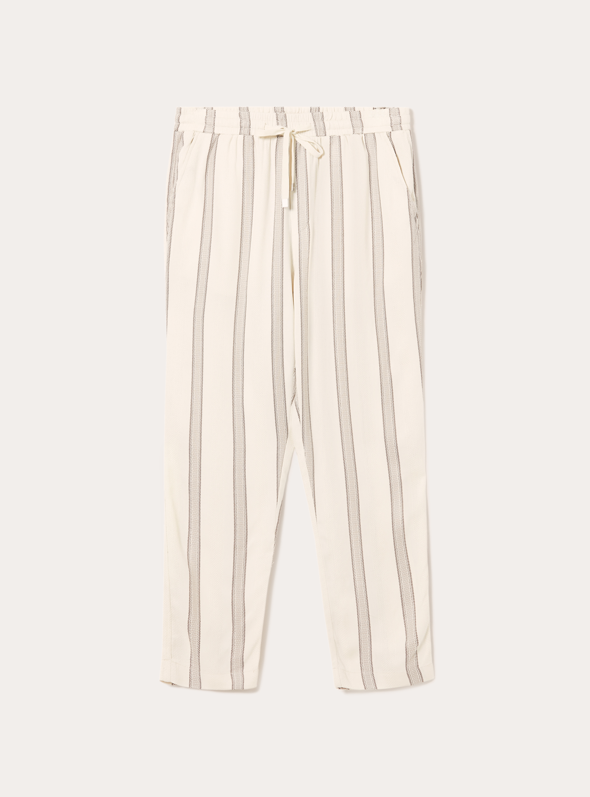 Pantalón de rayas con textura, CR3 CREAM LIGHT