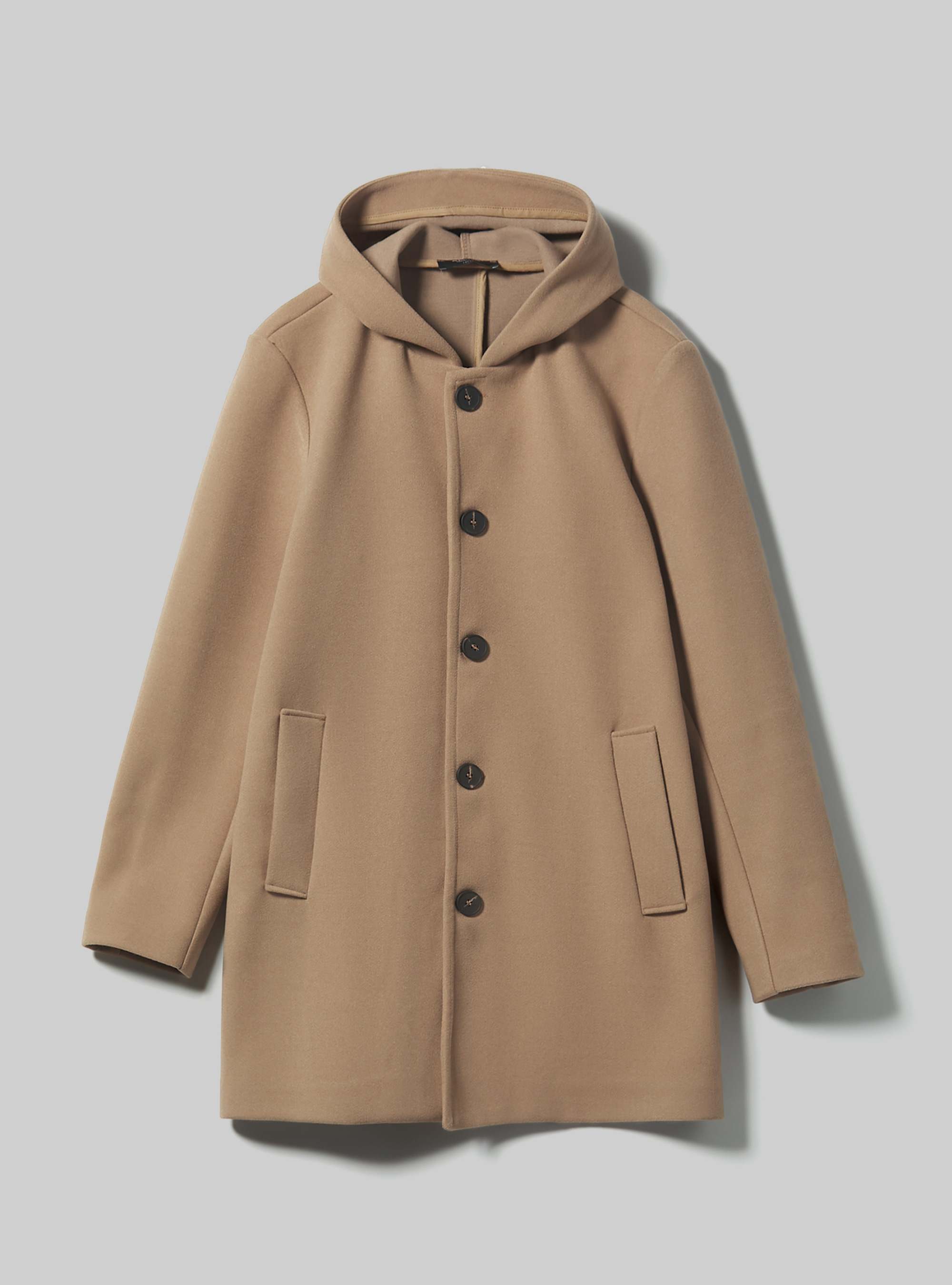 Hooded fabric coat, BG2 BEIGE MEDIUM