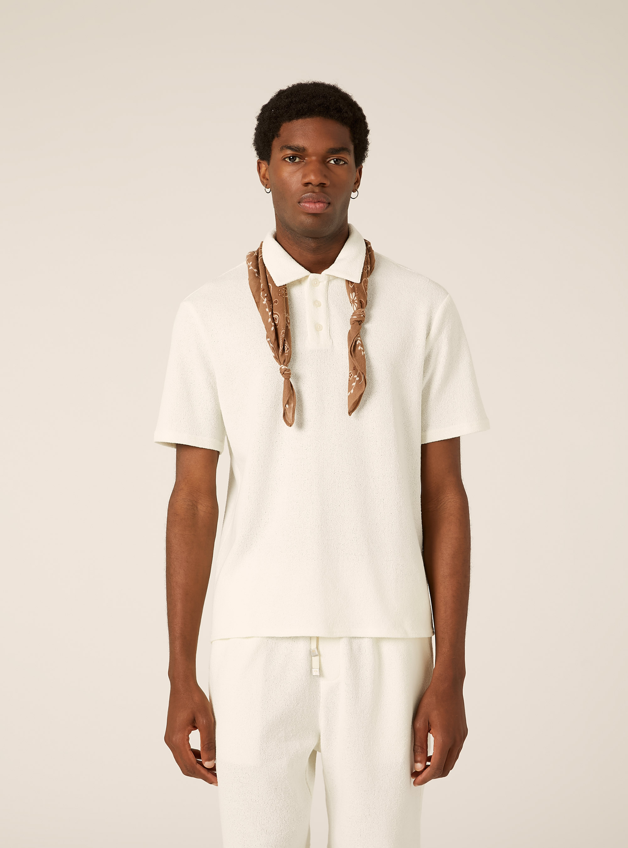 Polo effetto maglia regular fit, WH1 OFF WHITE