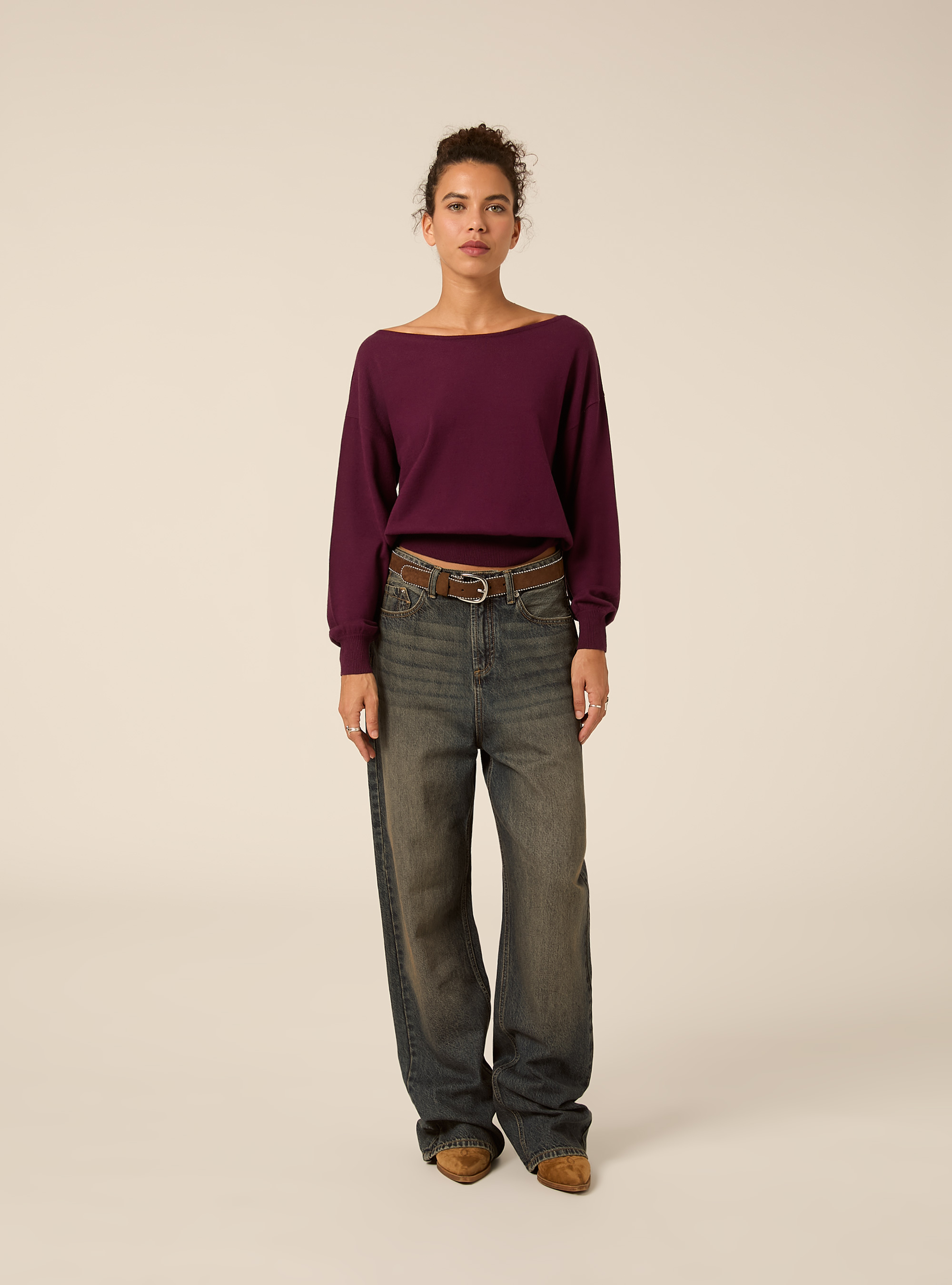 Maglia scollo a barca, VI1 VIOLET DARK