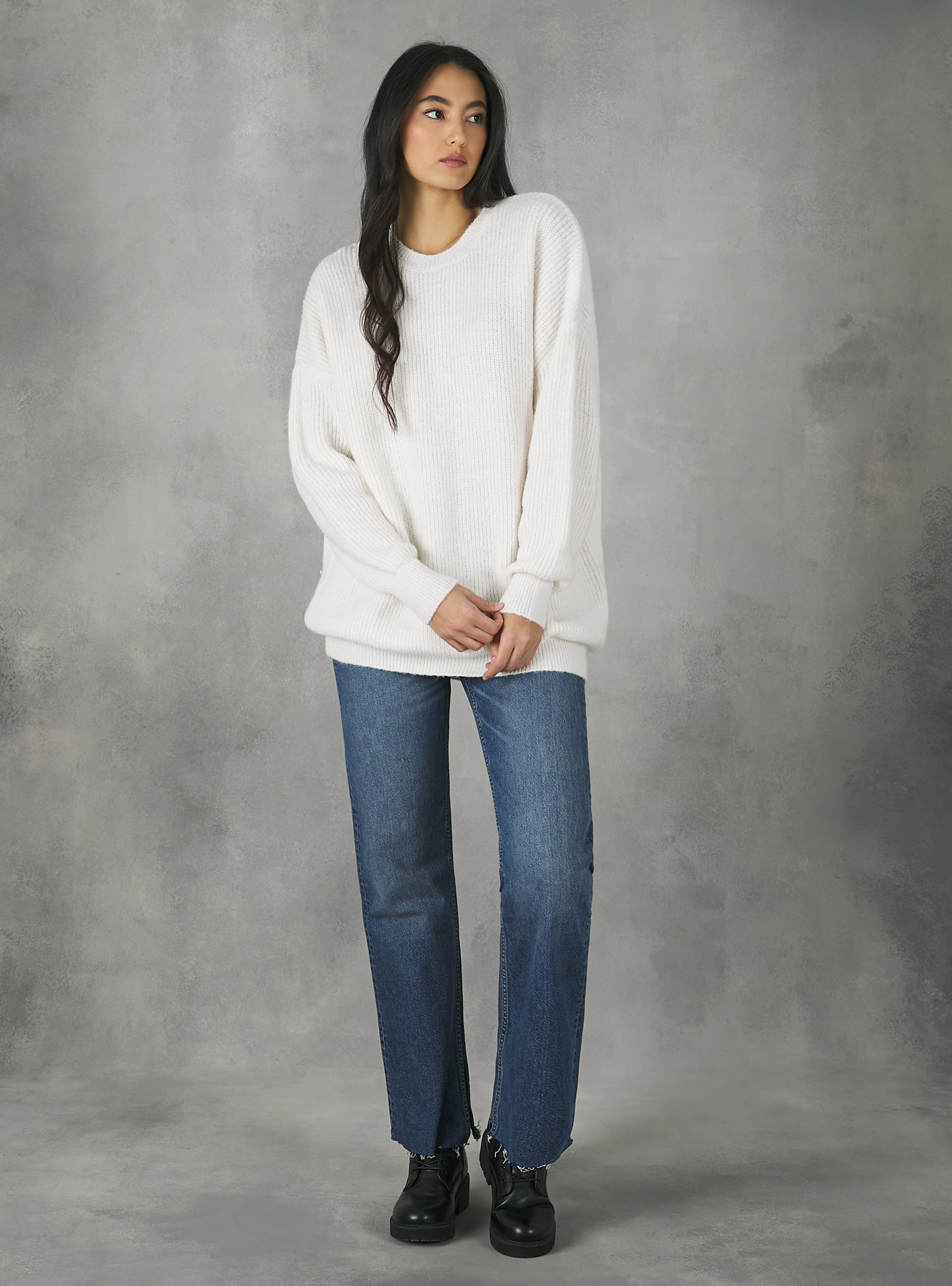 Pull oversize en cotes anglaises, WH2 WHITE