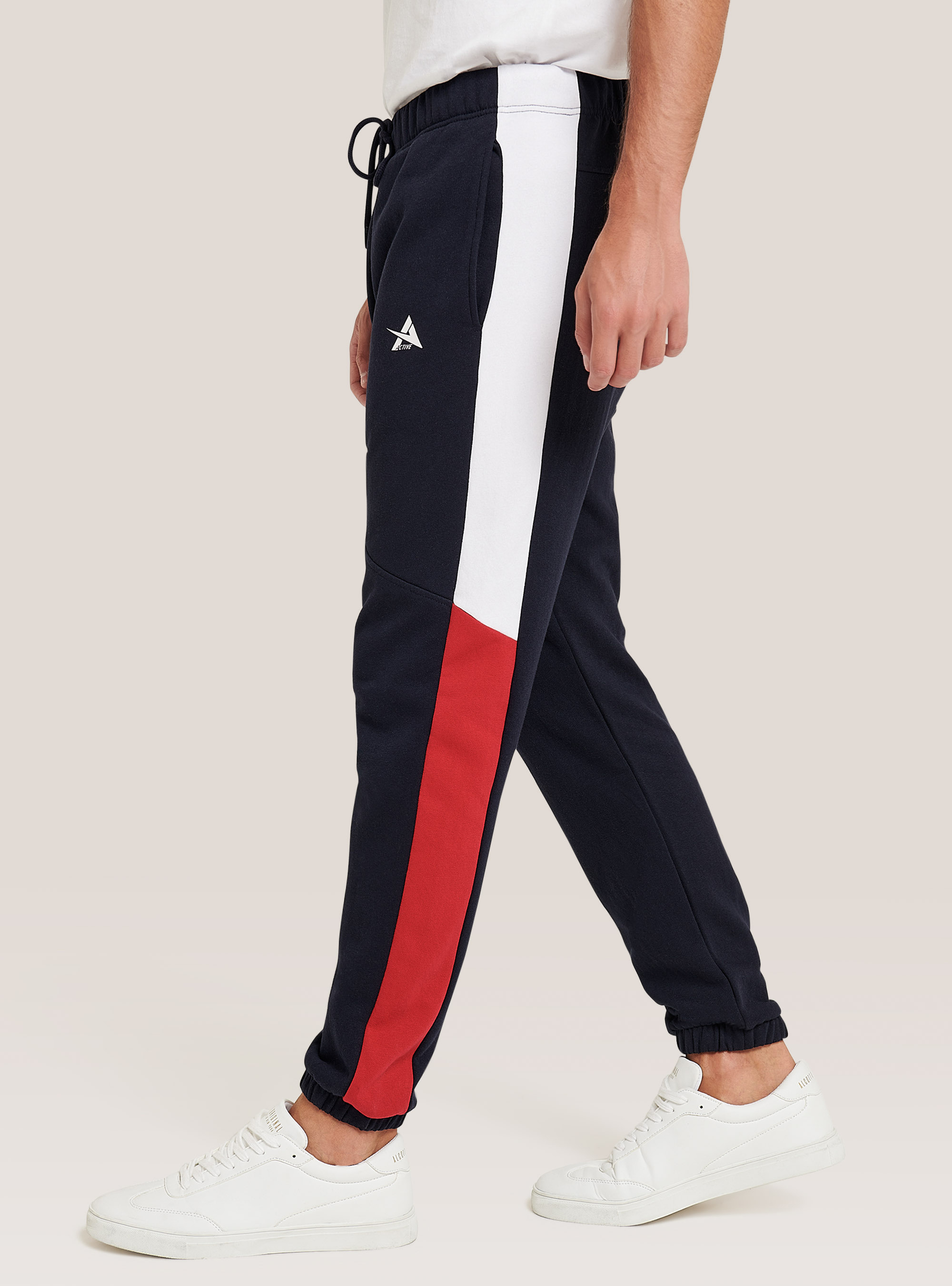 Plush trousers with print, BLUE NAVY