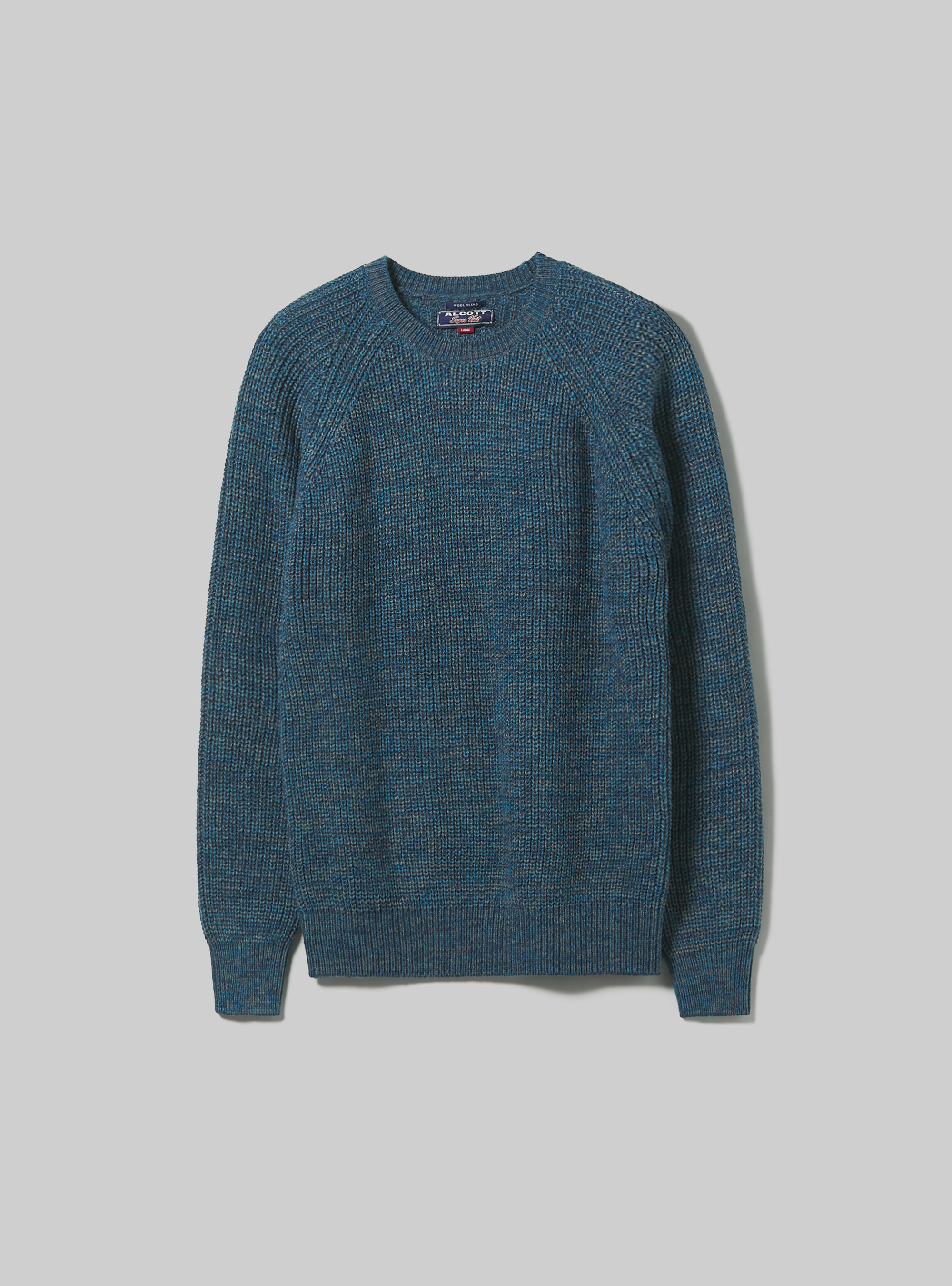 English rib crew-neck pullover, TOB1 TWIST BLUE OIL DARK