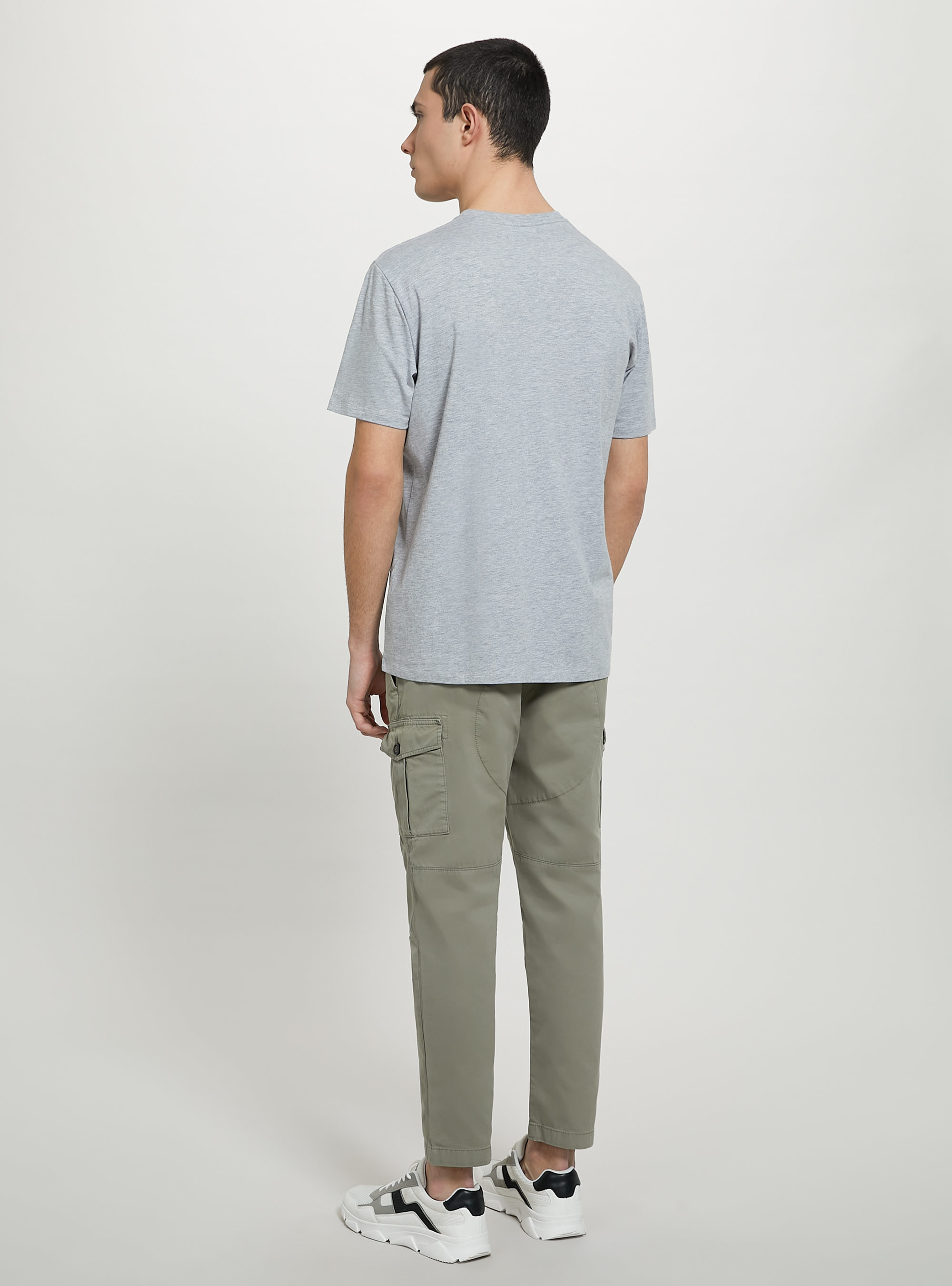 Crew-neck cotton T-shirt, MGY3 GREY MEL LIGHT