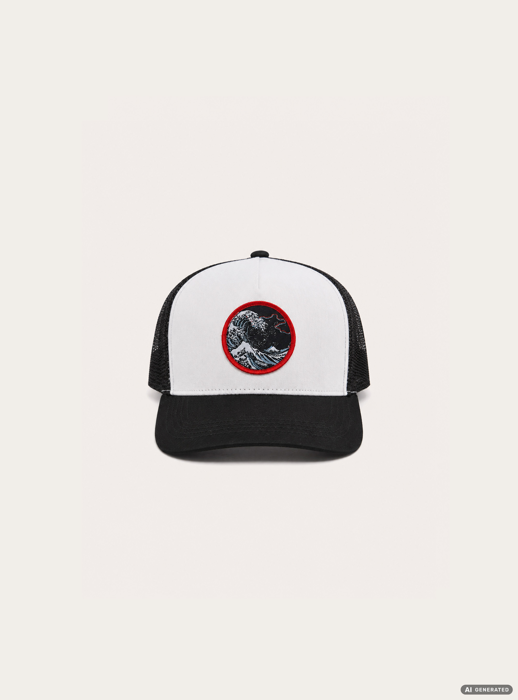 Cappello con patch hokusai, BK1 BLACK