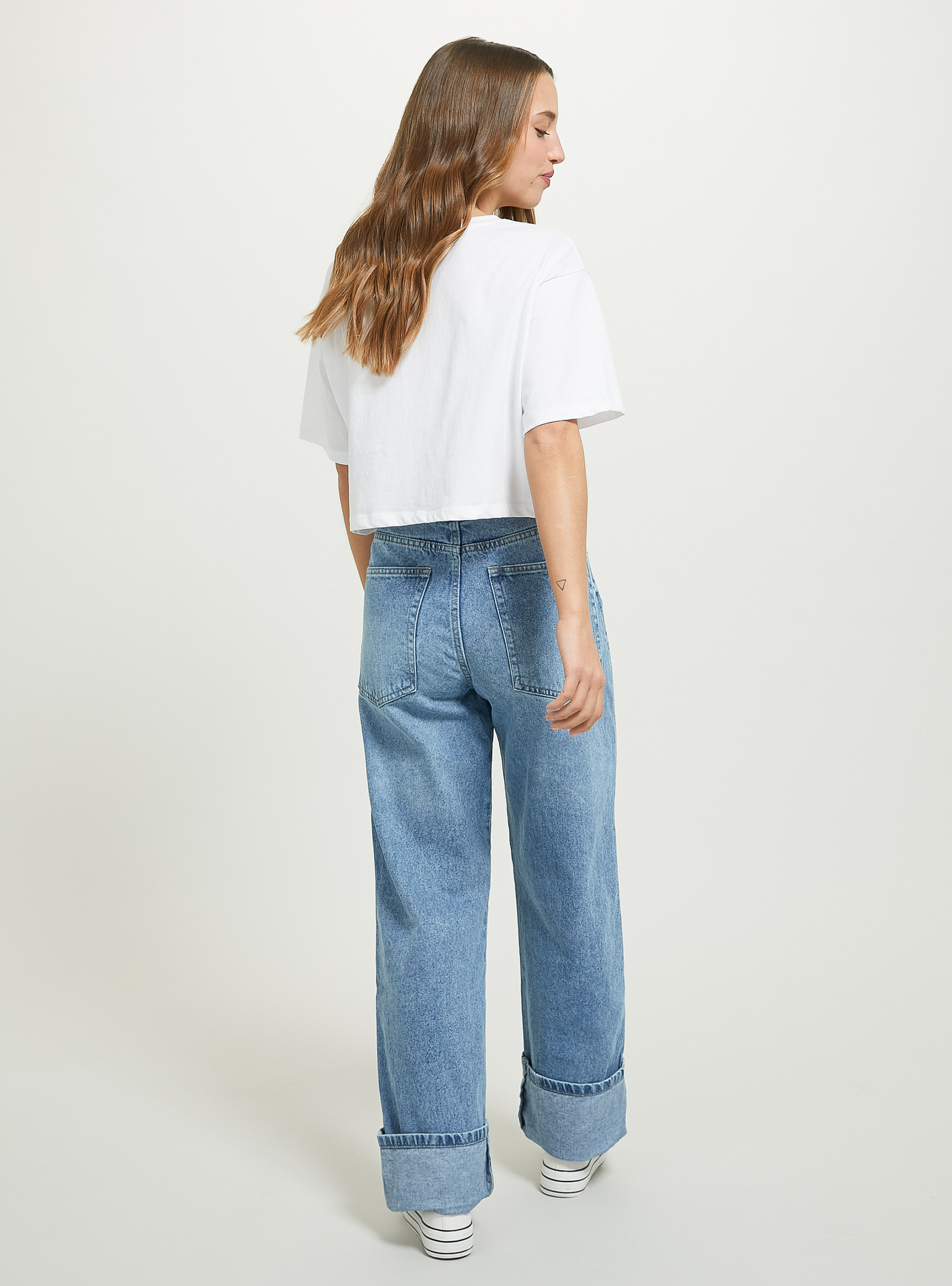 Regular Fit Jeans with Pleat, D006 AZURE