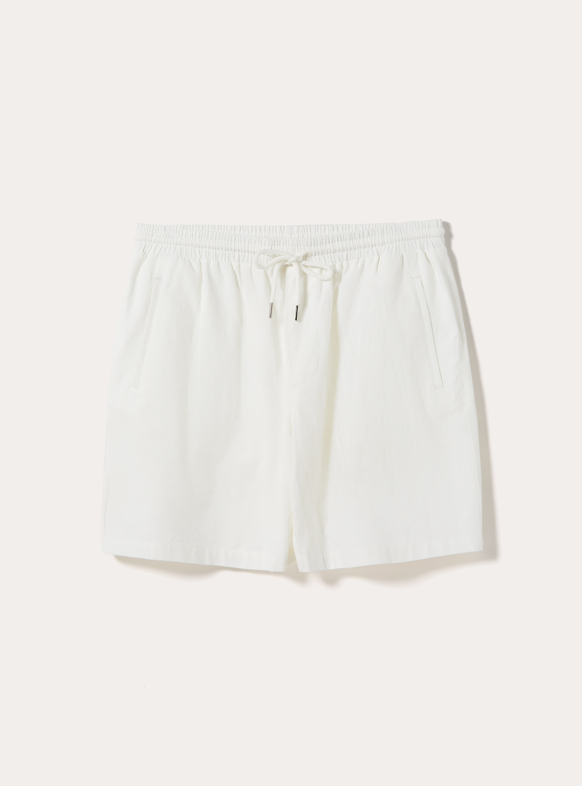 Bermuda in misto lino con laccio in vita, WH1 OFF WHITE