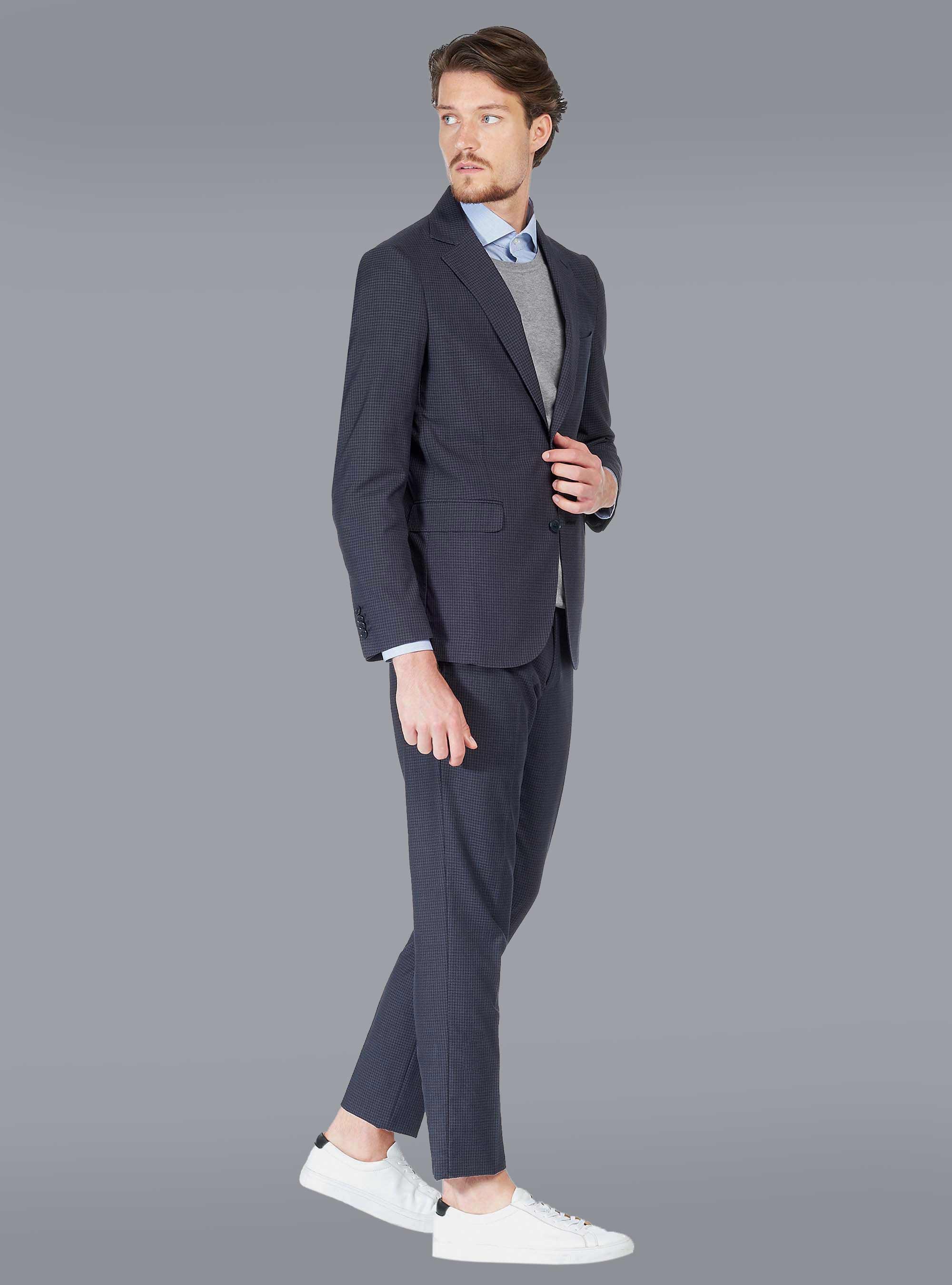 WOOL MICRO FANTASY SUIT, BLUE