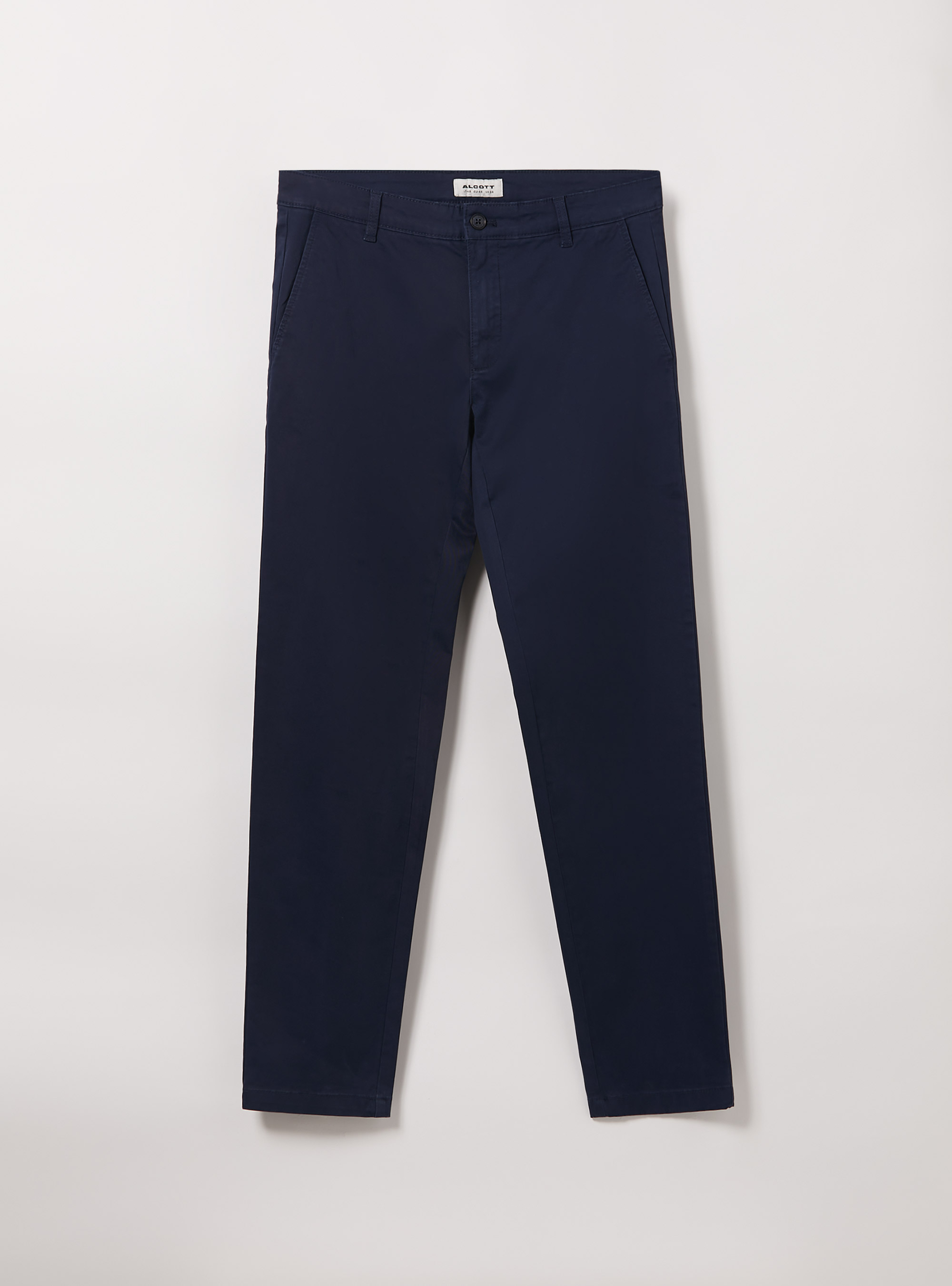 Pantaloni chino twill stretch skinny fit, BL1 BLUE DARK