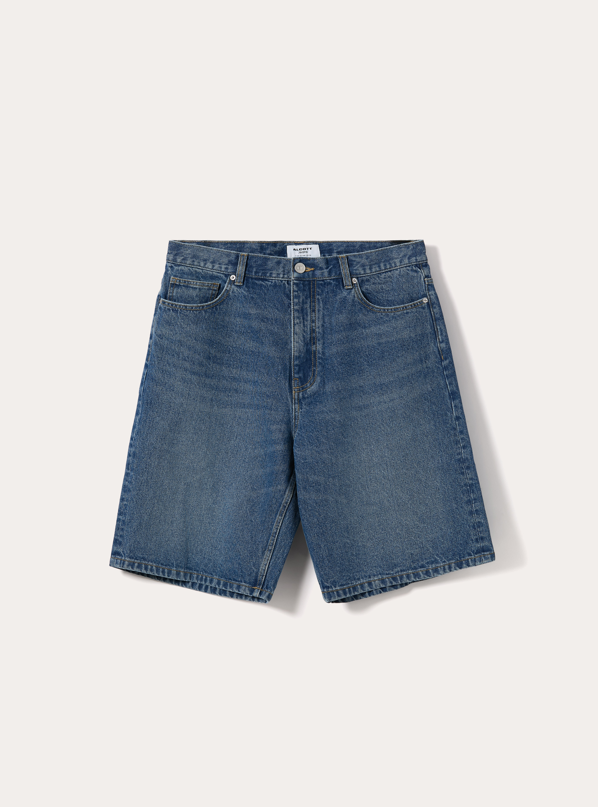 Bermuda jort fit  in denim, D003 MEDIUM BLUE