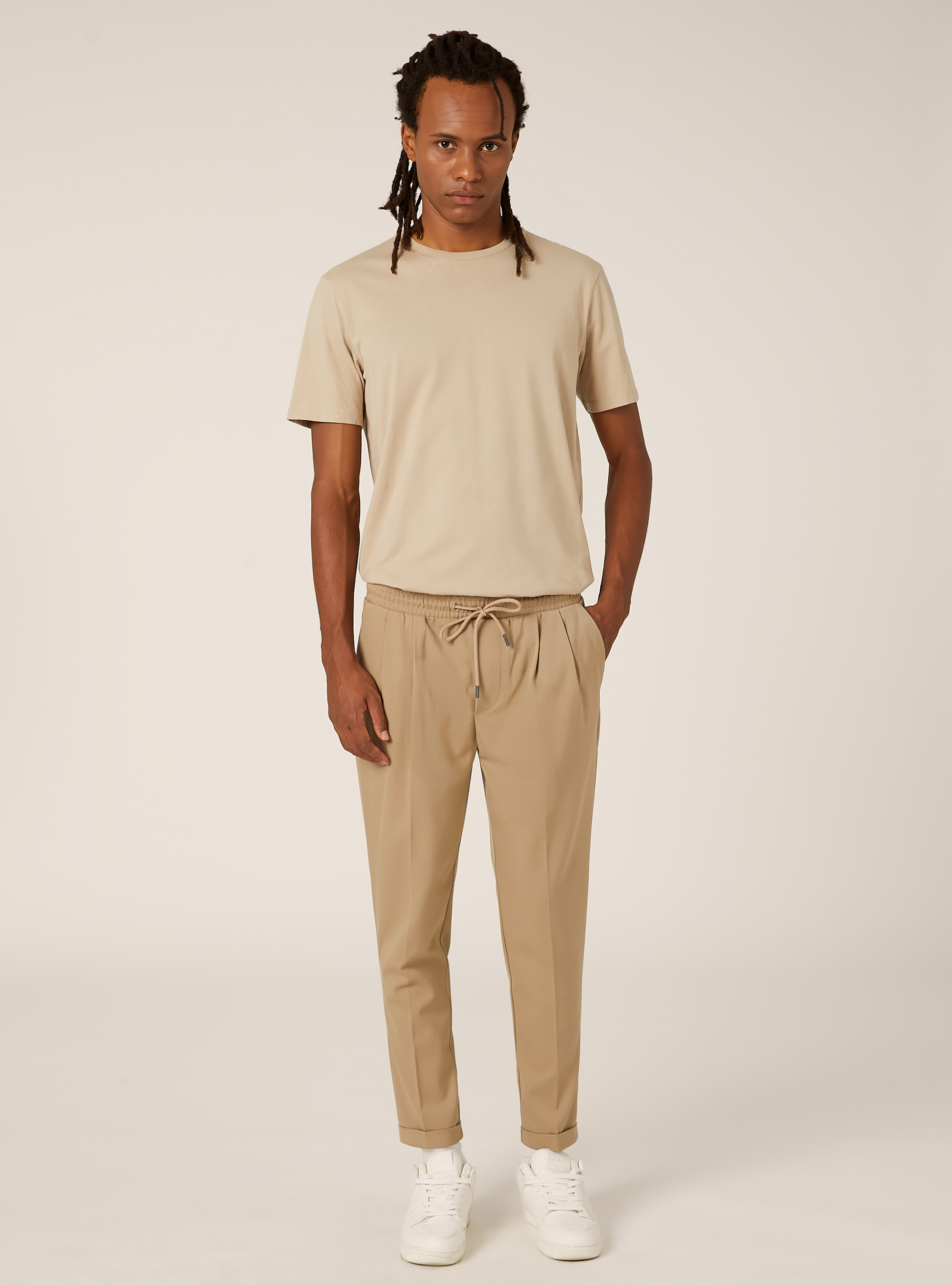Twill jogger pants, BG2 BEIGE MEDIUM