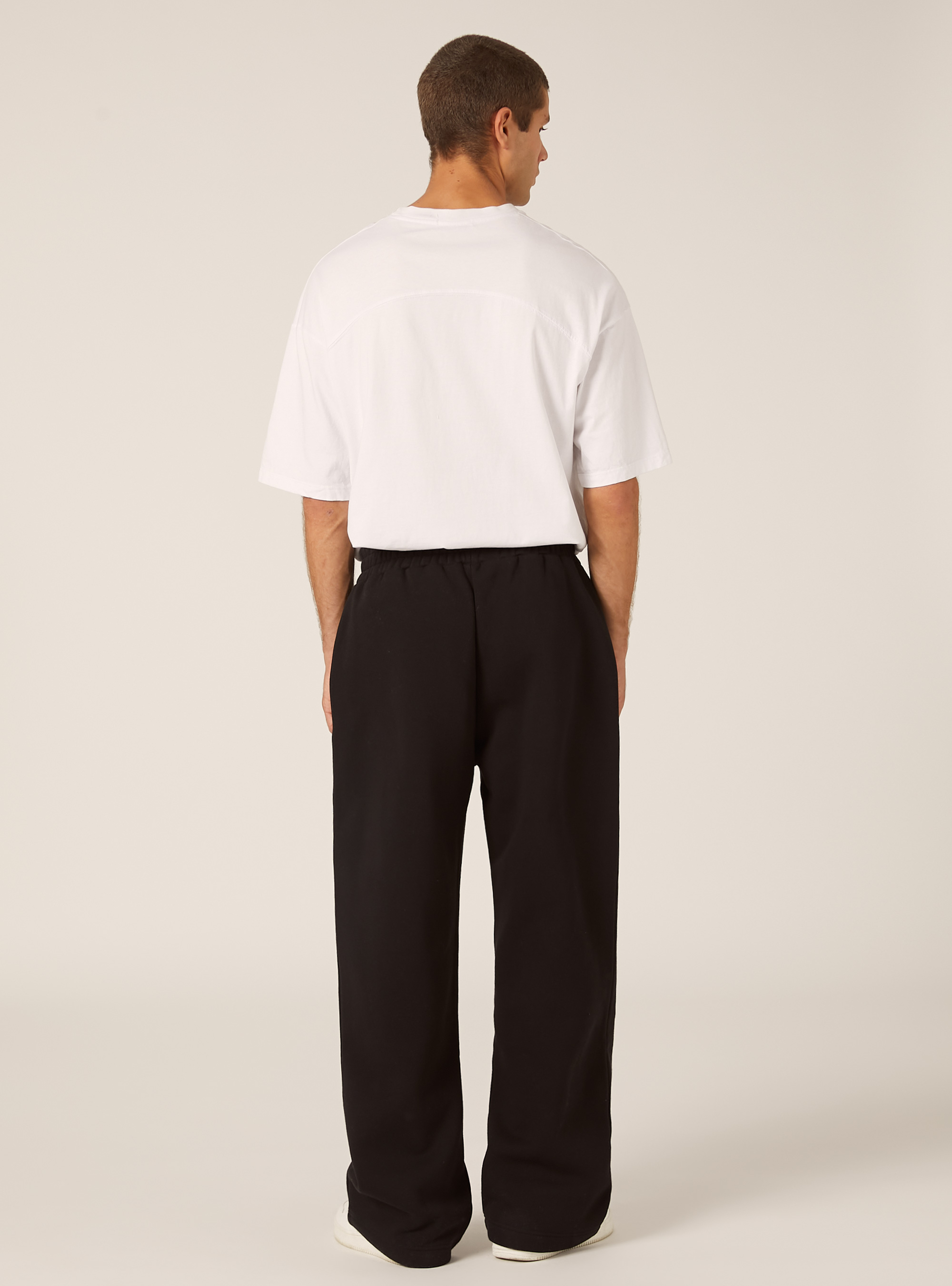 Pantaloni loose fit in felpa, BK1 BLACK